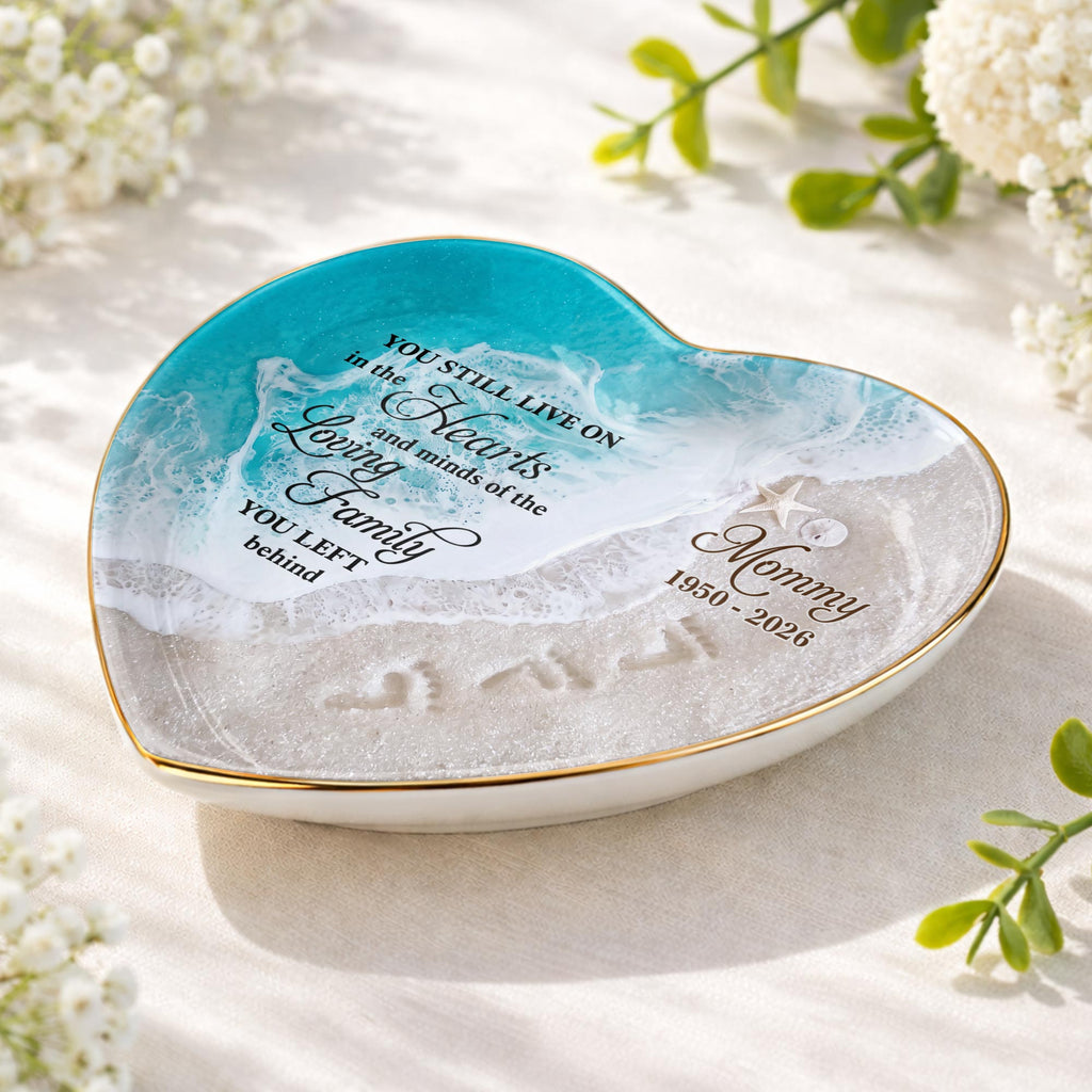 Personalized Heart-Shaped Jewelry Dish Custom Name Gift for Family Heart Jewelry Dish GradoCreations