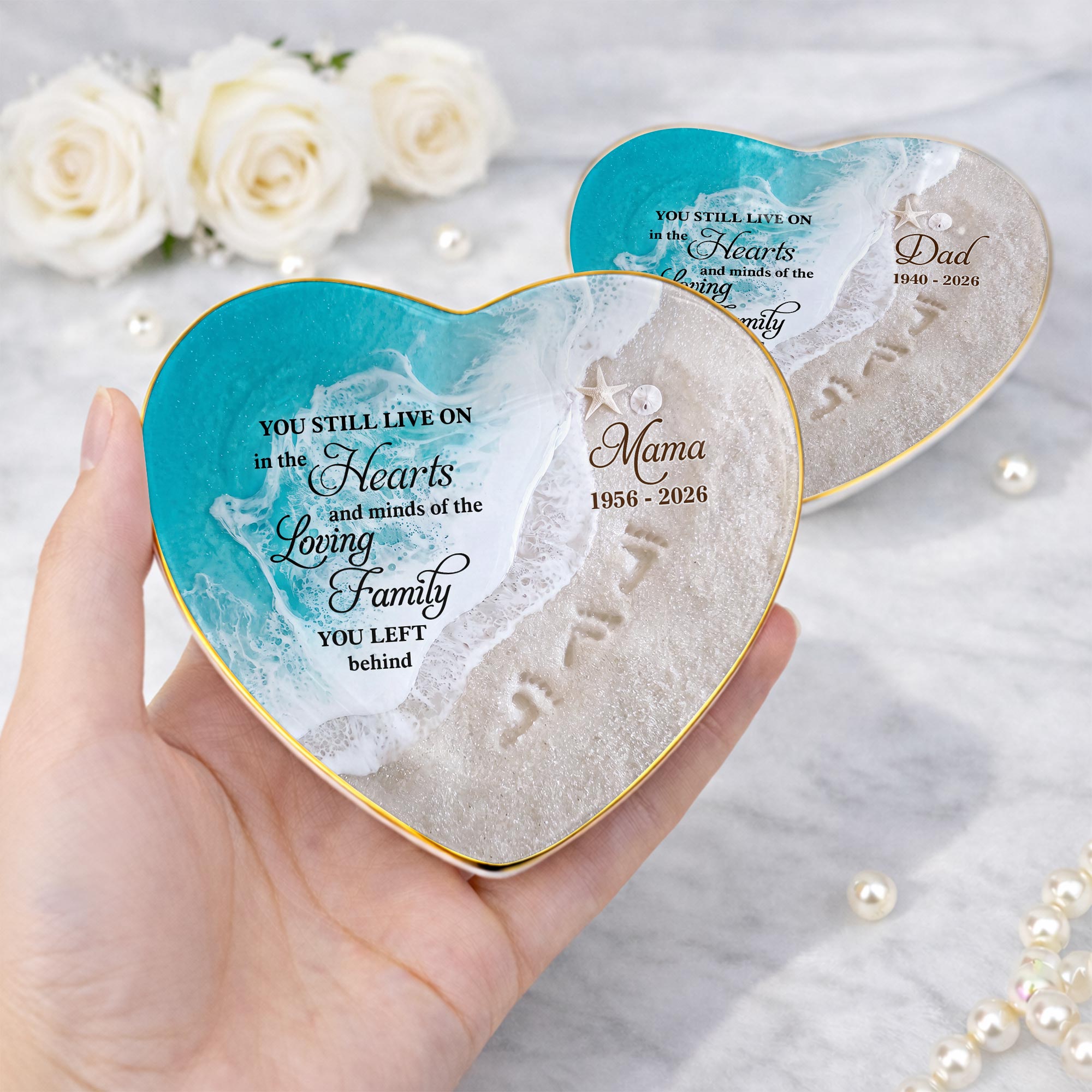 Personalized Heart-Shaped Jewelry Dish Custom Name Gift for Family Heart Jewelry Dish GradoCreations