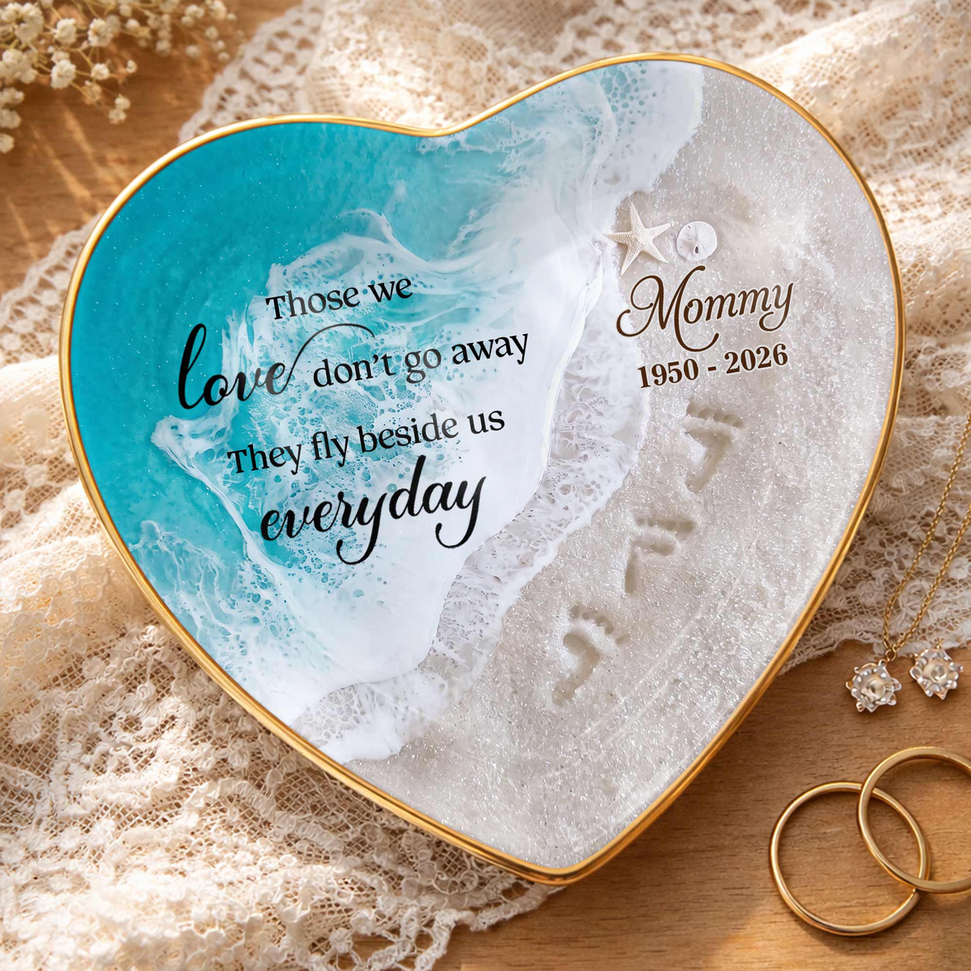 Personalized Heart Jewelry Dish Custom Name Gift for Mom Heart Jewelry Dish GradoCreations