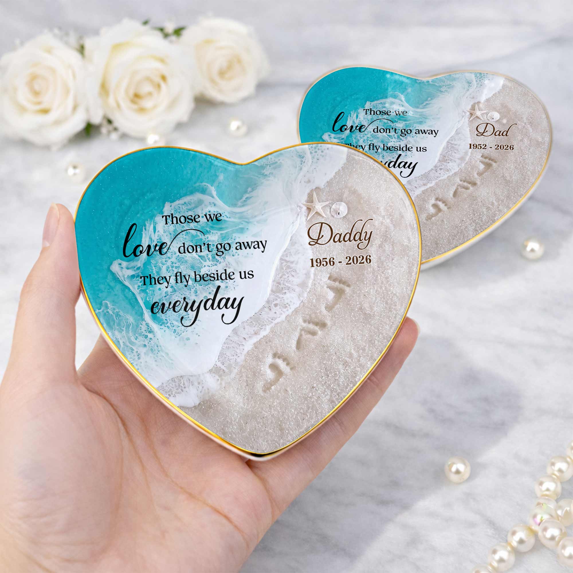 Personalized Heart Jewelry Dish Custom Name Gift for Mom Heart Jewelry Dish GradoCreations