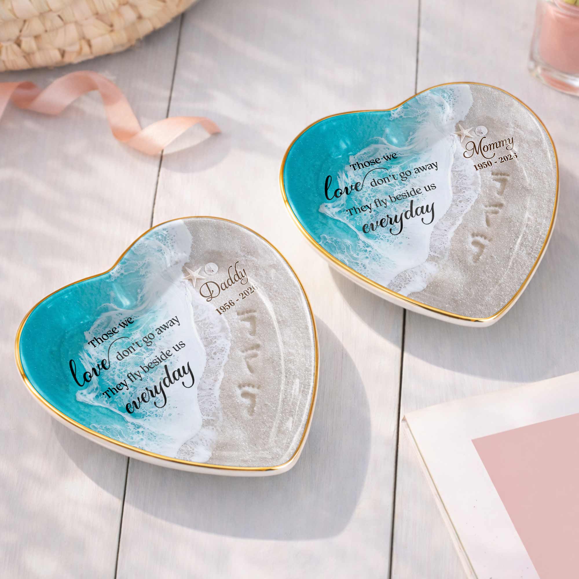 Personalized Heart Jewelry Dish Custom Name Gift for Mom Heart Jewelry Dish GradoCreations