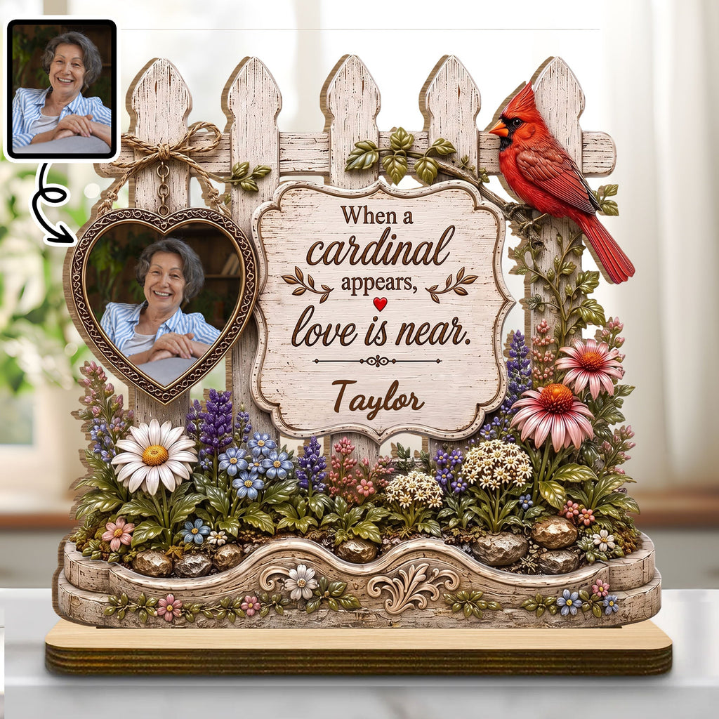 Personalized 2-Layer Wood Plaque Custom Name Cardinal Gift Wood Plaque GradoCreations