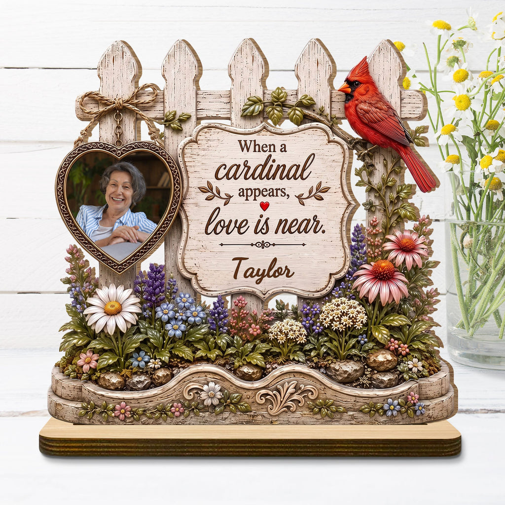 Personalized 2-Layer Wood Plaque Custom Name Cardinal Gift Wood Plaque GradoCreations