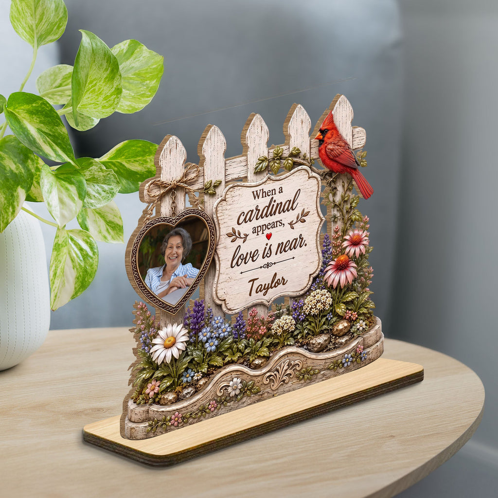 Personalized 2-Layer Wood Plaque Custom Name Cardinal Gift Wood Plaque GradoCreations
