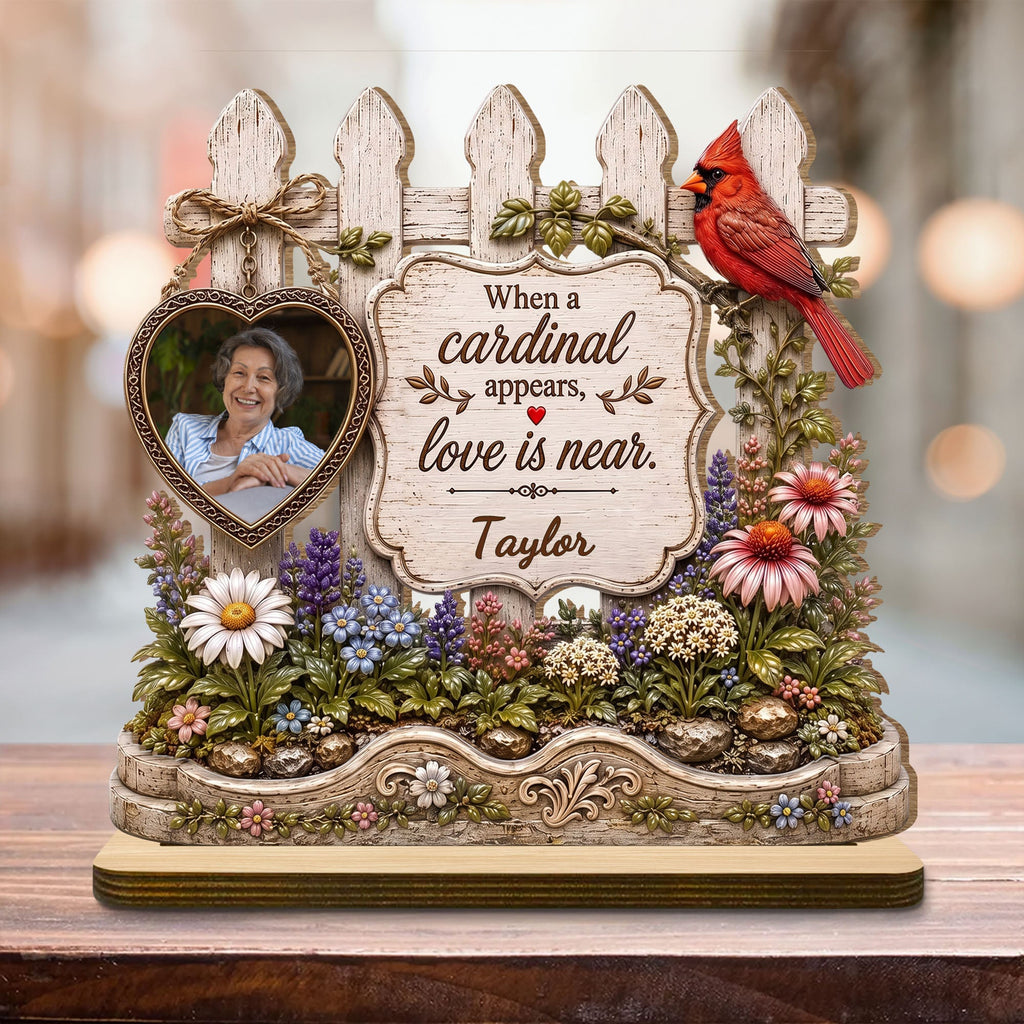 Personalized 2-Layer Wood Plaque Custom Name Cardinal Gift Wood Plaque GradoCreations