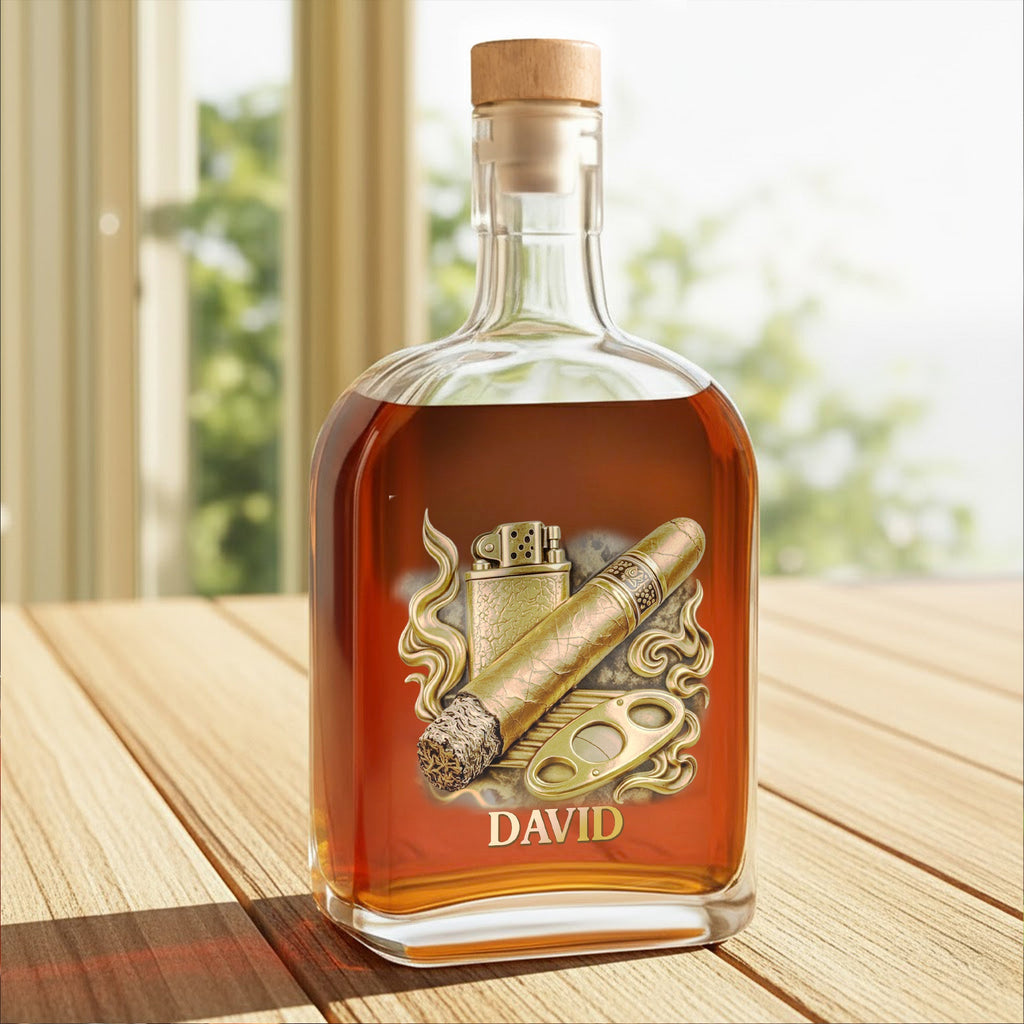 Personalized Whiskey Bottle Custom Name 3D Effect Gift for Him Whiskey Bottle GradoCreations