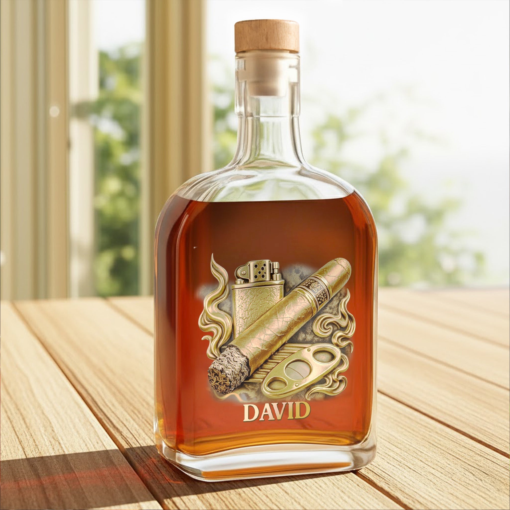 Personalized Whiskey Bottle Custom Name 3D Effect Gift for Him Whiskey Bottle GradoCreations