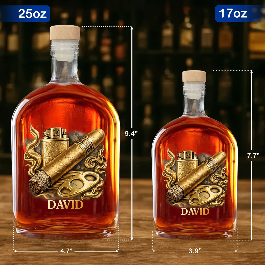 Personalized Whiskey Bottle Custom Name 3D Effect Gift for Him Whiskey Bottle GradoCreations