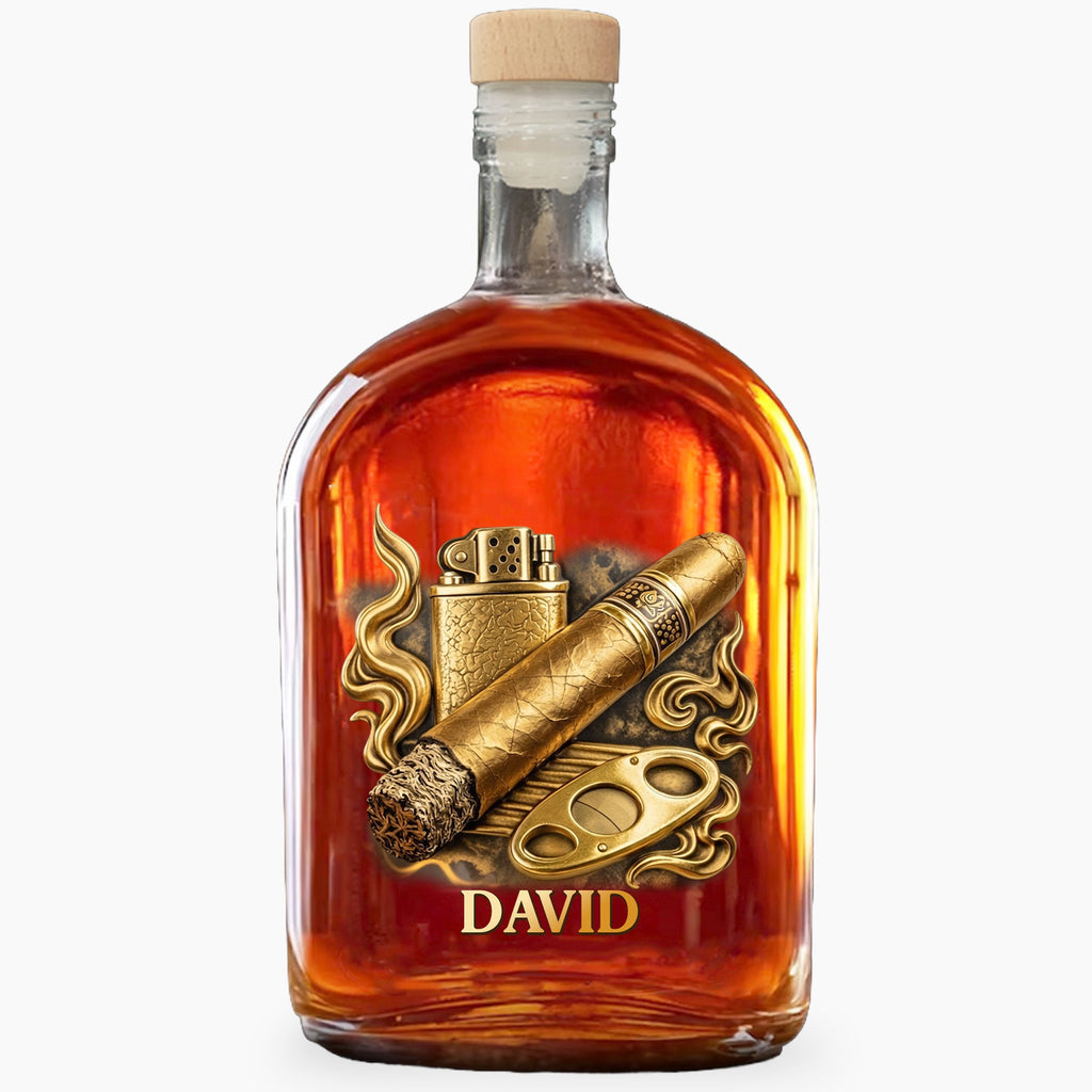 Personalized Whiskey Bottle Custom Name 3D Effect Gift for Him Whiskey Bottle GradoCreations
