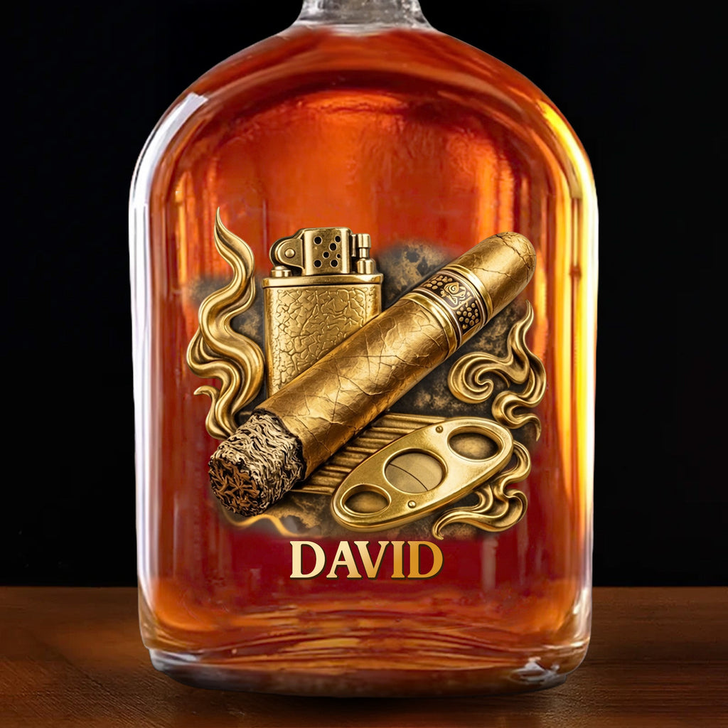 Personalized Whiskey Bottle Custom Name 3D Effect Gift for Him Whiskey Bottle GradoCreations