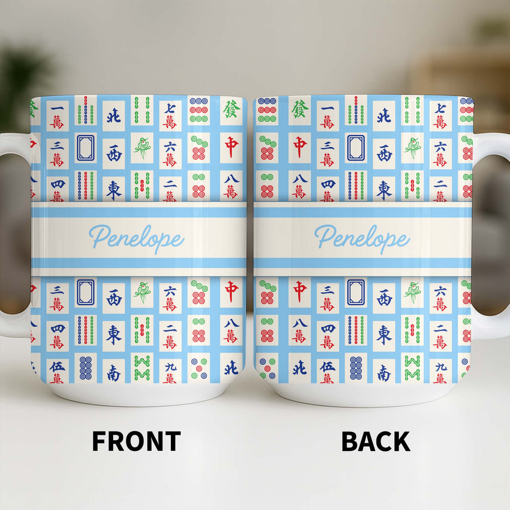 Personalized Mahjong Coffee Mug Custom Game Tile Design Gift Edge-to-edge Mug GradoCreations