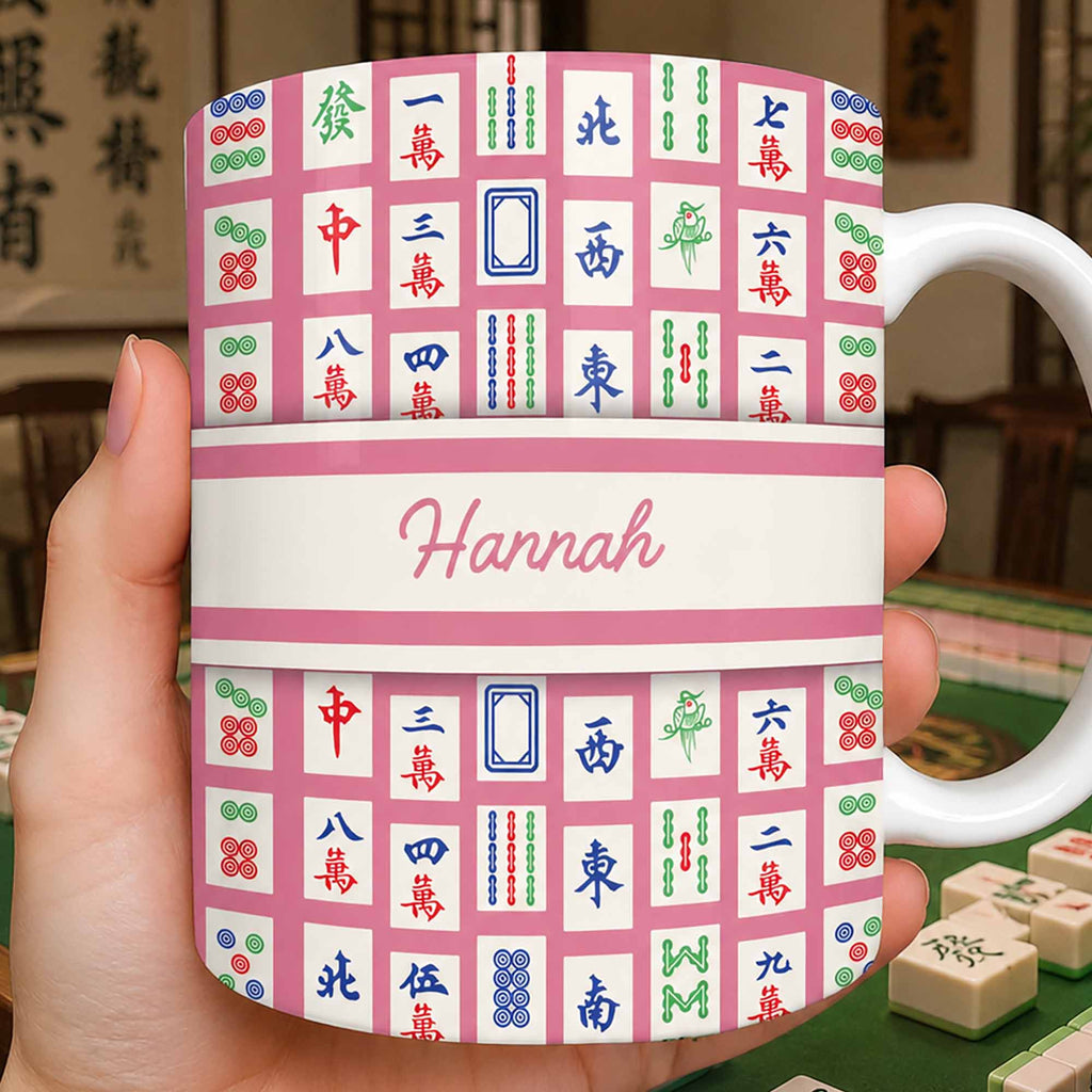 Personalized Mahjong Coffee Mug Custom Game Tile Design Gift Edge-to-edge Mug GradoCreations
