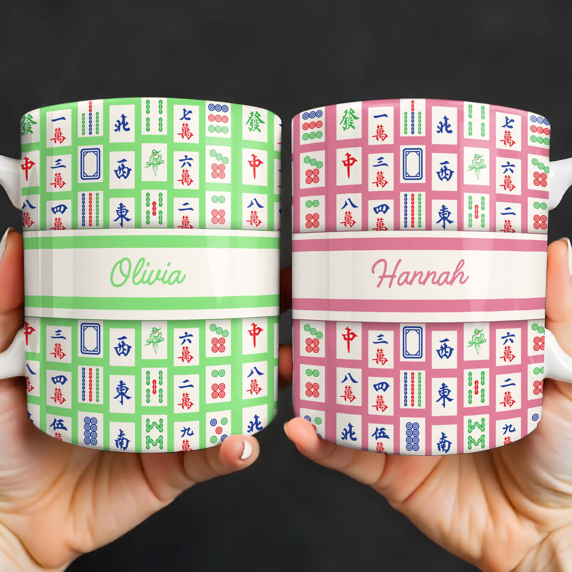 Personalized Mahjong Coffee Mug Custom Game Tile Design Gift Edge-to-edge Mug GradoCreations