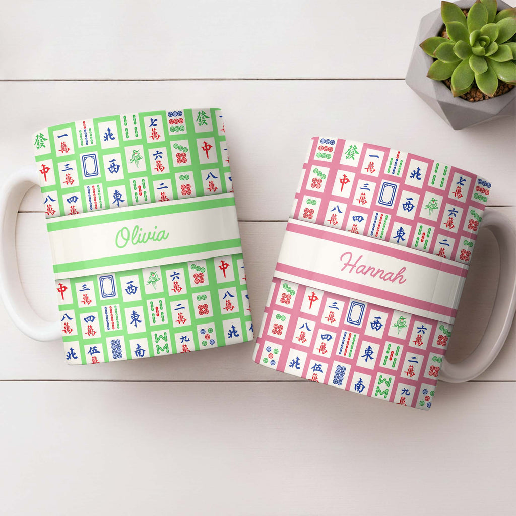Personalized Mahjong Coffee Mug Custom Game Tile Design Gift Edge-to-edge Mug GradoCreations