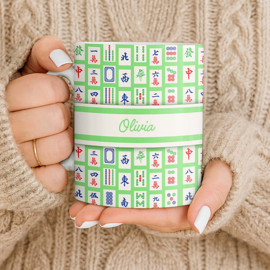 Personalized Mahjong Coffee Mug Custom Game Tile Design Gift Edge-to-edge Mug GradoCreations