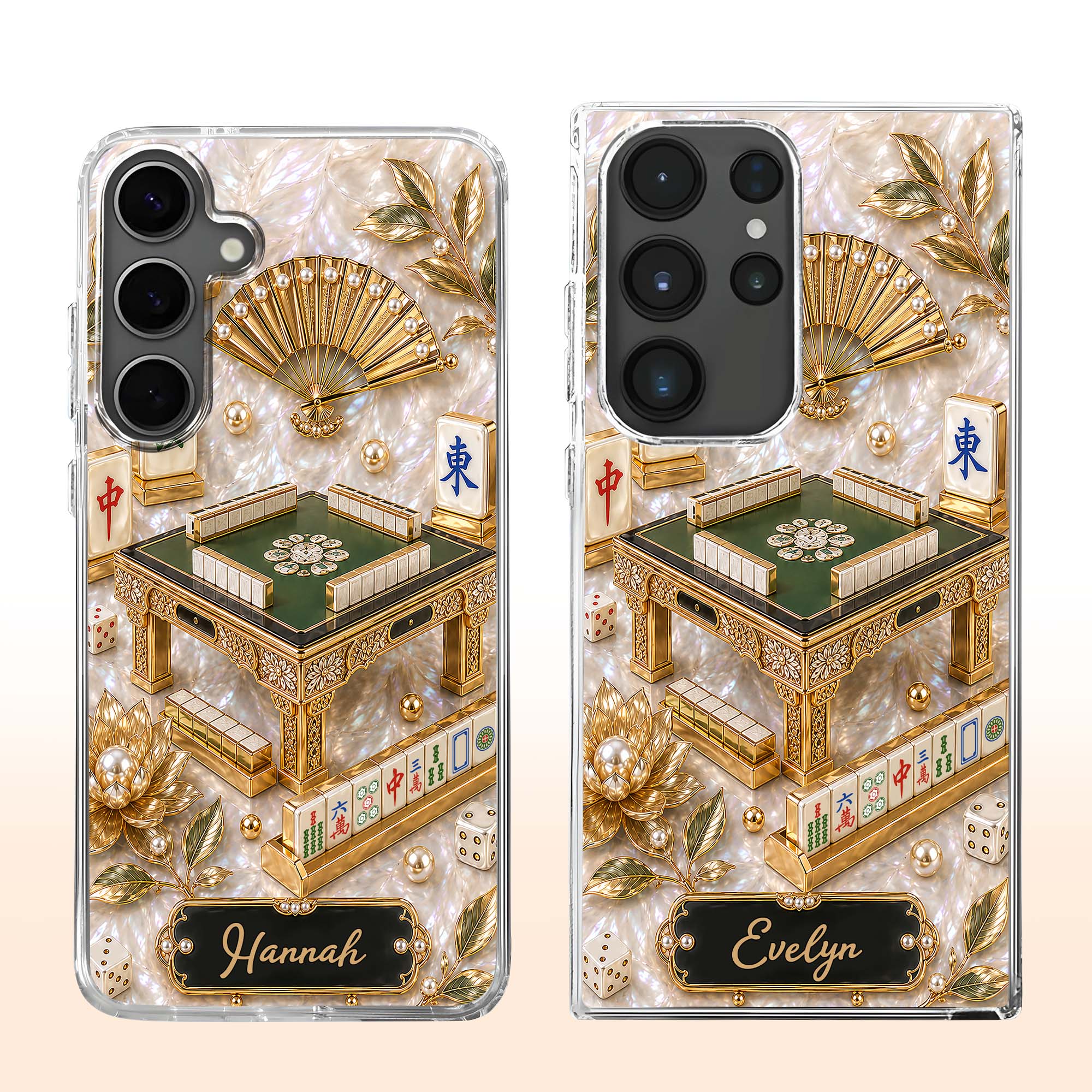 Personalized Clear Phone Case for Mahjong Lovers | Custom Name Gift Clear Phone Case GradoCreations