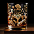 Personalized Custom Whiskey Glass with Gold Tiles for Dad Whiskey Glass GradoCreations