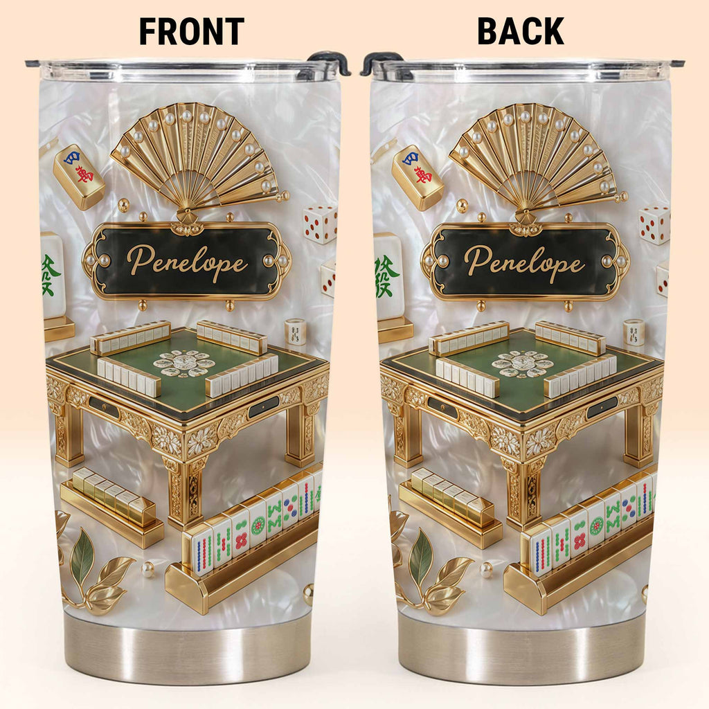 Personalized Mahjong Themed Tumbler Custom Name Gift for Hobbyists Tumbler GradoCreations