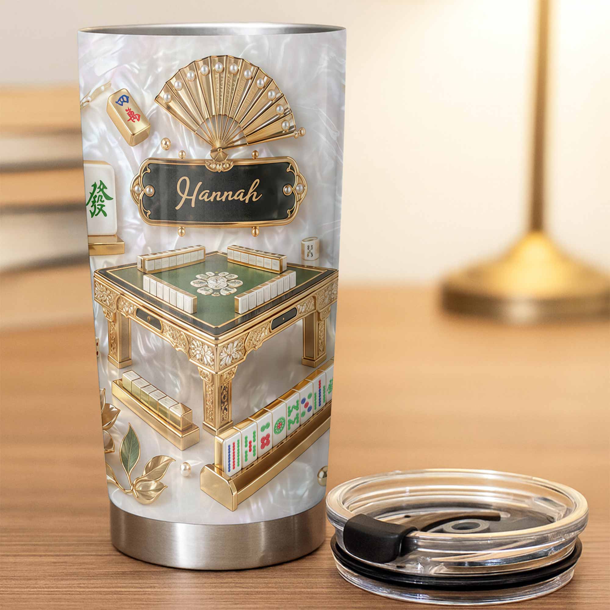 Personalized Mahjong Themed Tumbler Custom Name Gift for Hobbyists Tumbler GradoCreations