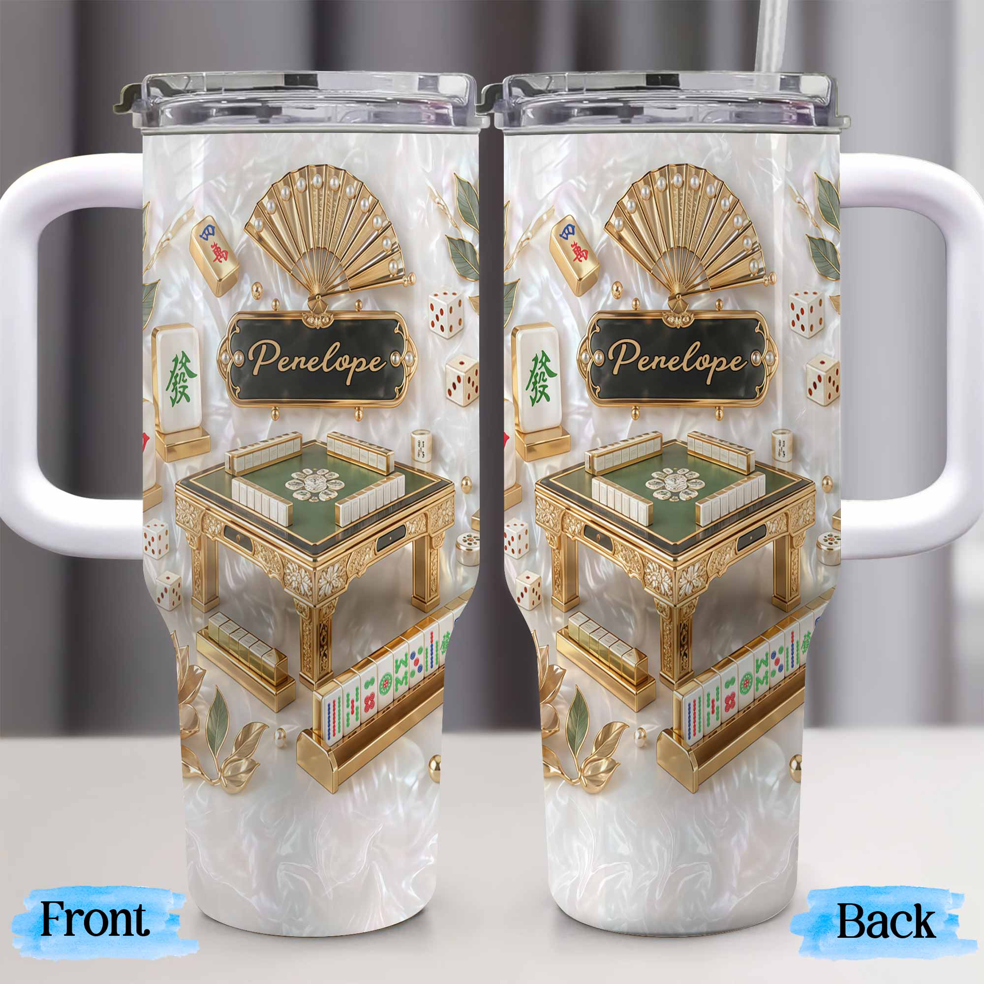 Personalized 40oz Stainless Steel Tumbler Custom Name Gift for Game Lovers 40oz Tumbler GradoCreations