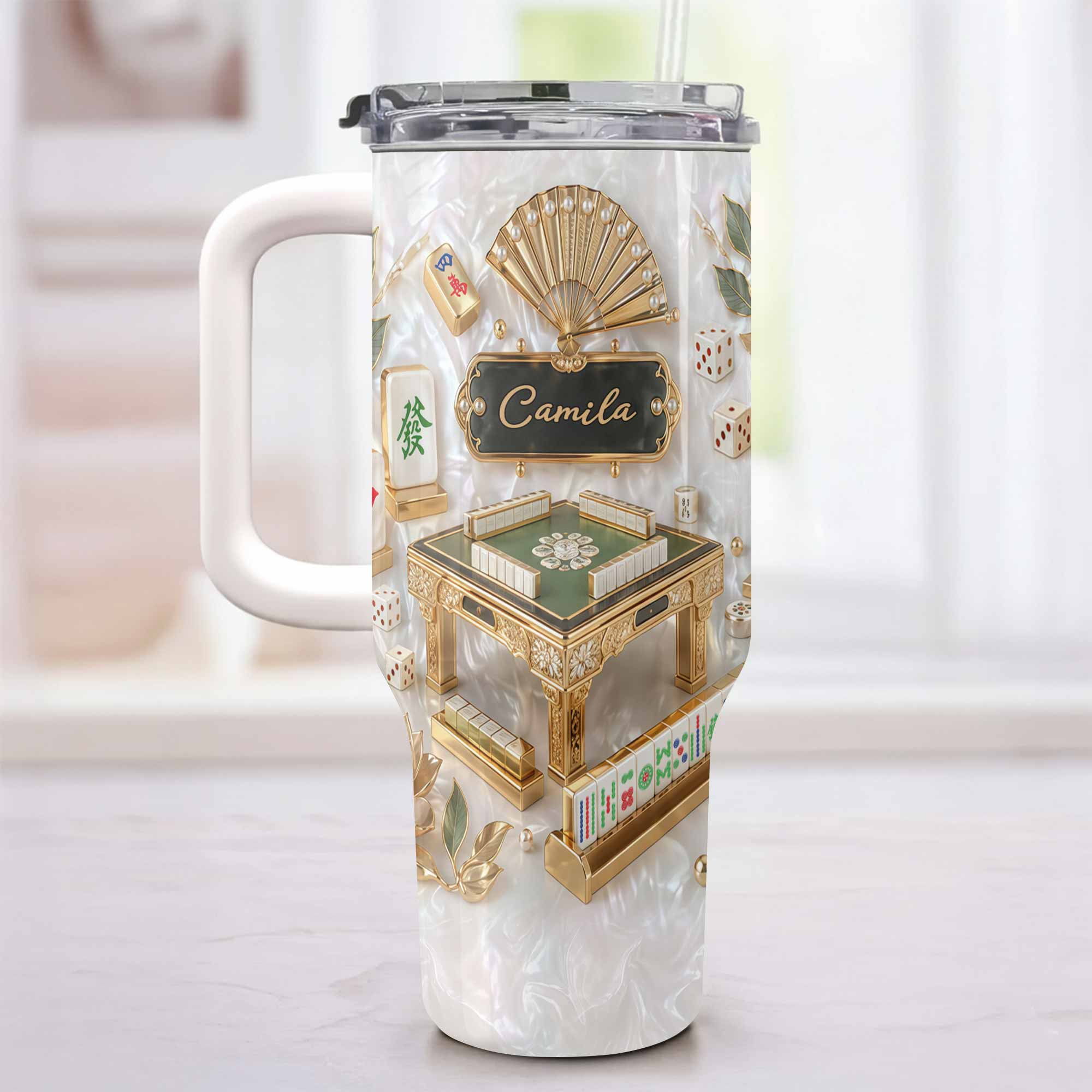 Personalized 40oz Stainless Steel Tumbler Custom Name Gift for Game Lovers 40oz Tumbler GradoCreations