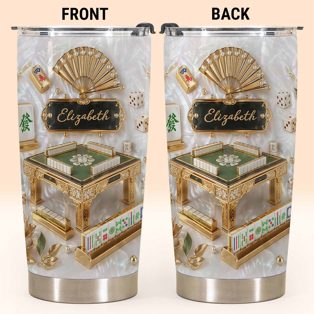 Personalized Mahjong Tumbler 20oz Custom Name Gift for Game Lovers 20oz Tumbler GradoCreations