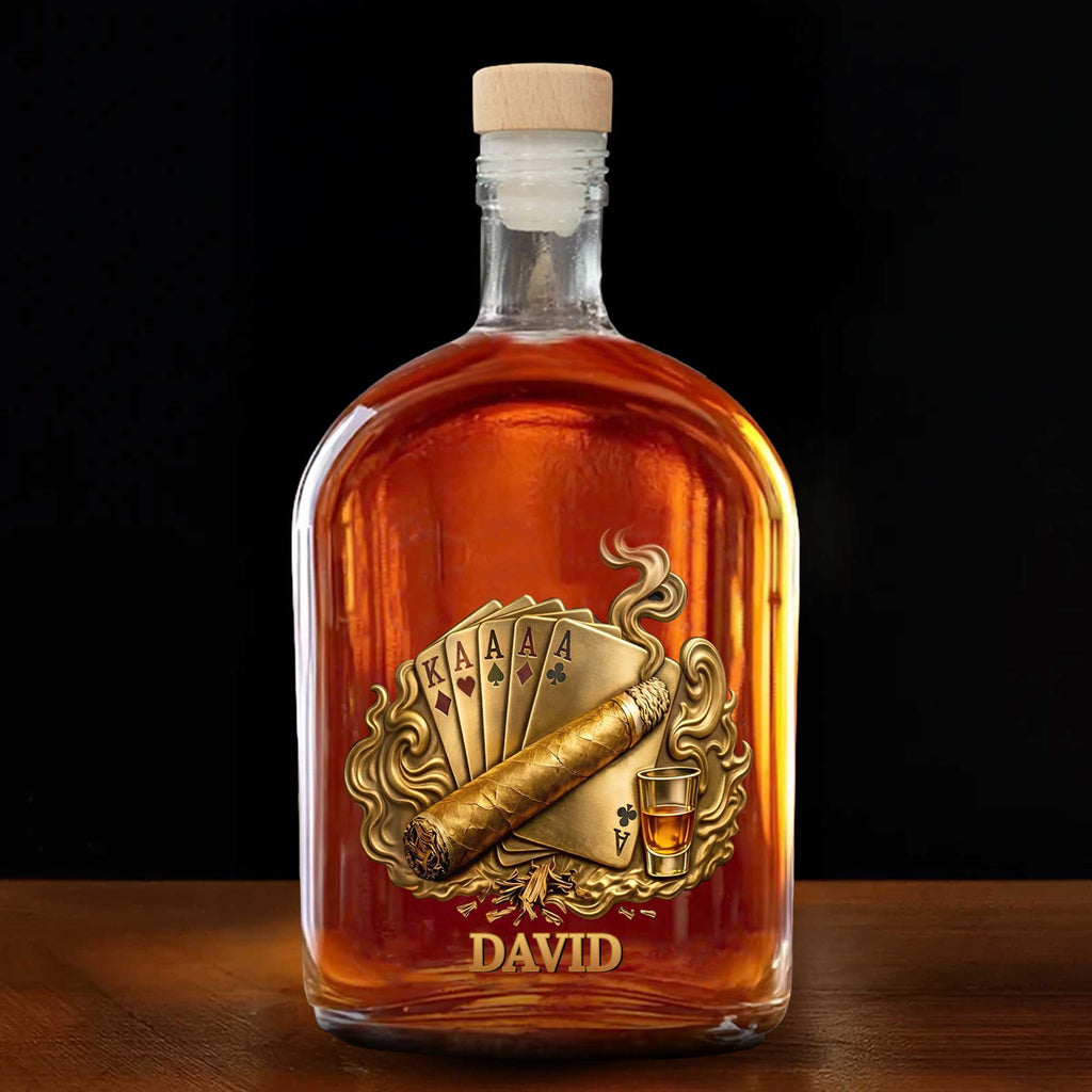 Personalized Whiskey Bottle Custom Name Home Bar Gift for Dad Whiskey Bottle GradoCreations