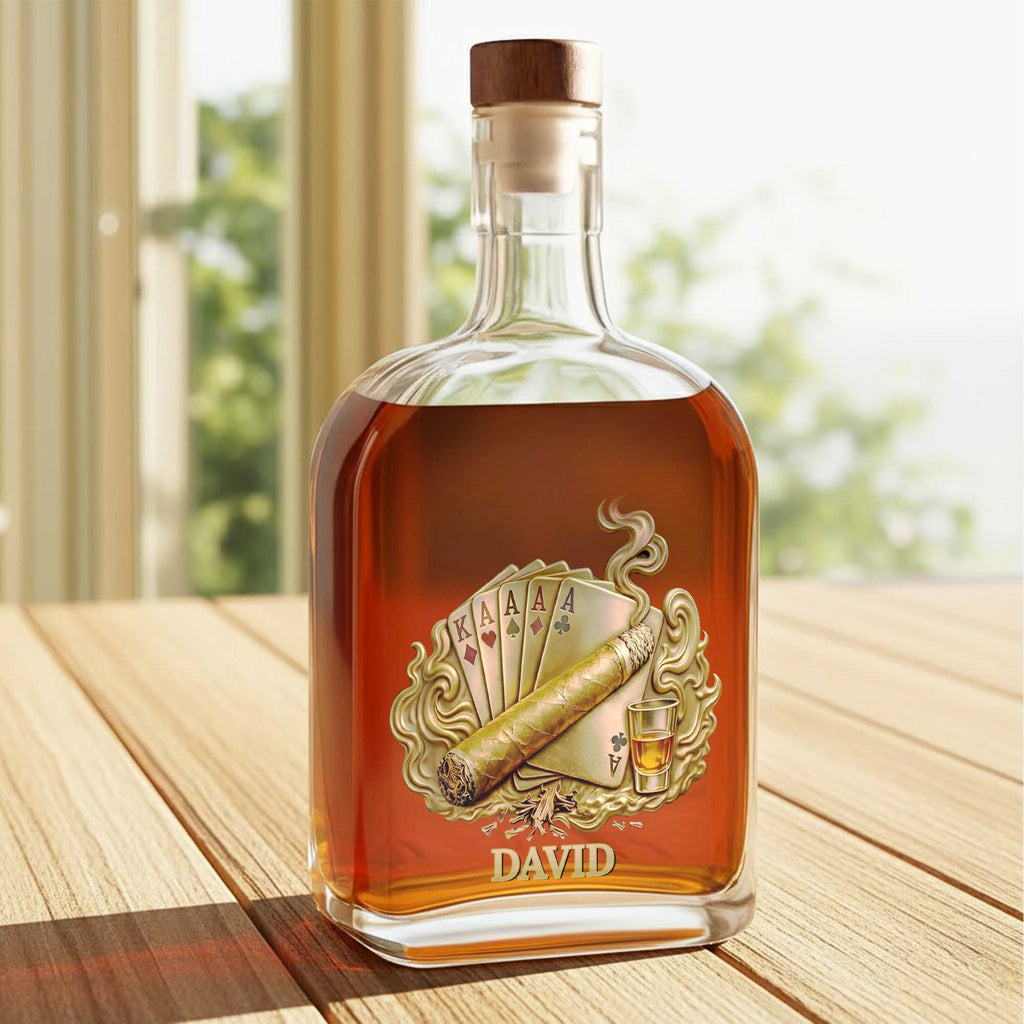 Personalized Whiskey Bottle Custom Name Home Bar Gift for Dad Whiskey Bottle GradoCreations