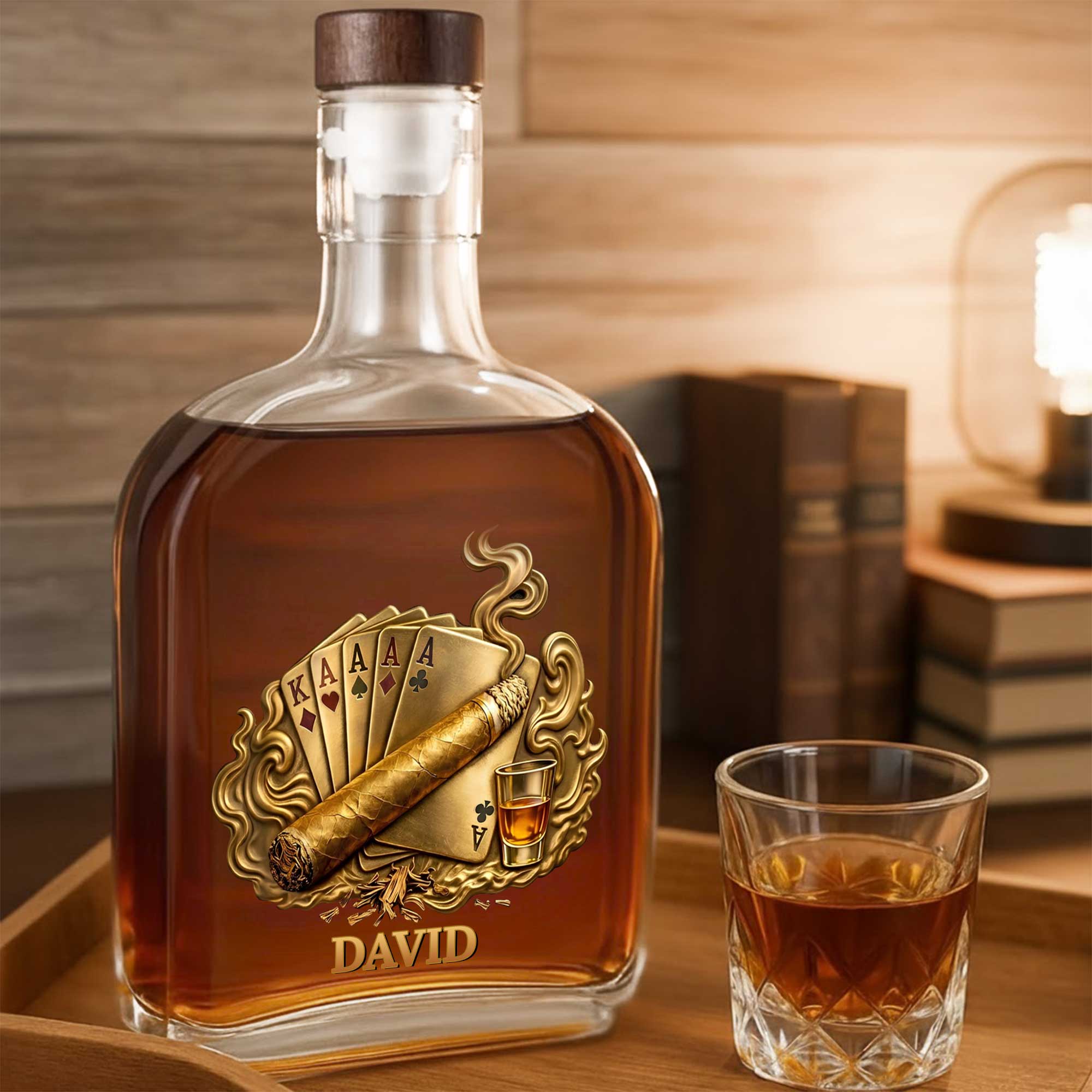 Personalized Whiskey Bottle Custom Name Home Bar Gift for Dad Whiskey Bottle GradoCreations