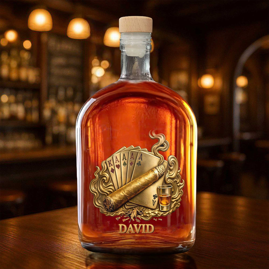 Personalized Whiskey Bottle Custom Name Home Bar Gift for Dad Whiskey Bottle GradoCreations