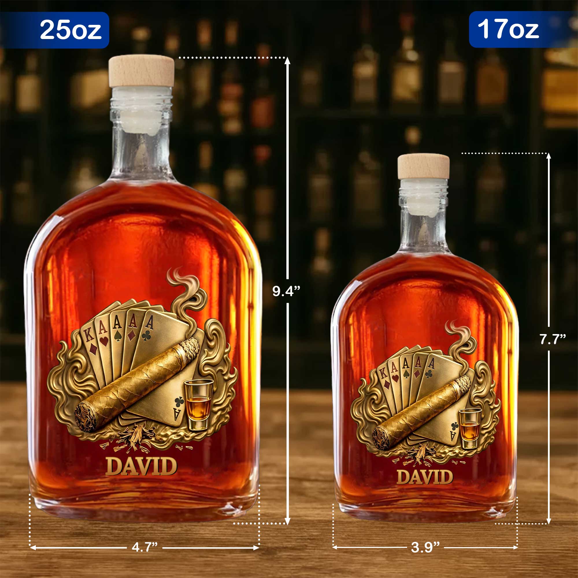 Personalized Whiskey Bottle Custom Name Home Bar Gift for Dad Whiskey Bottle GradoCreations