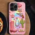 Personalized Clear Phone Case Cowgirl Design Custom Name Gift Clear Phone Case GradoCreations