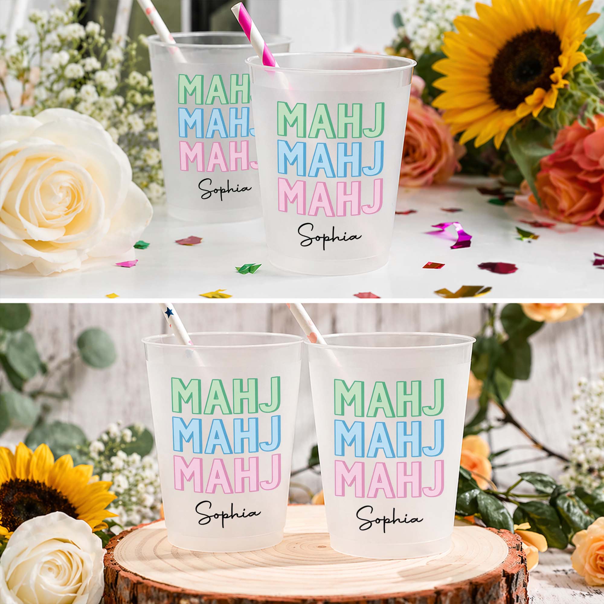Personalized Frosted Cups Custom Game Night Gift for Friends Frosted Cups GradoCreations