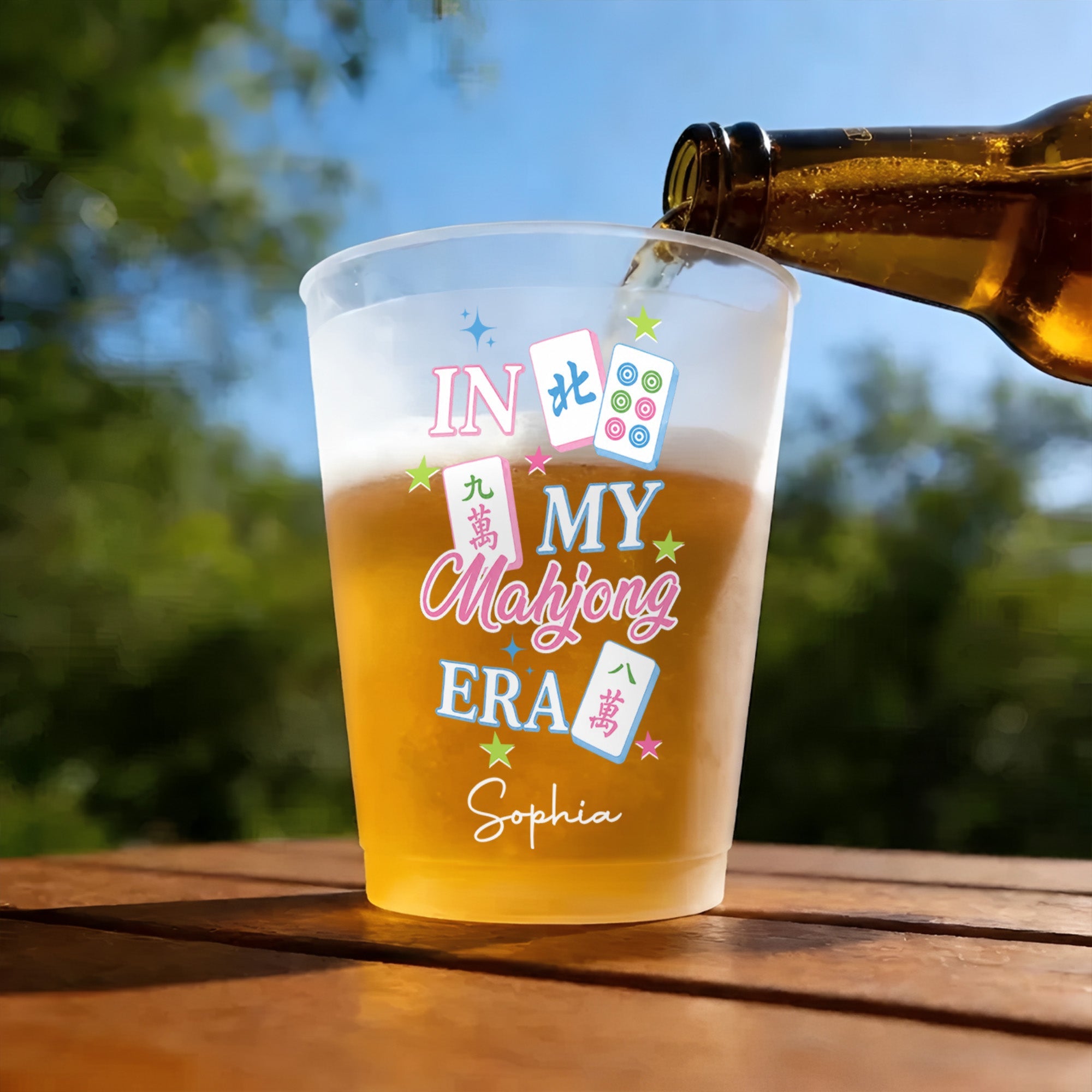 Personalized Frosted Cups Custom Name Gift for Mahjong Lovers Frosted Cups GradoCreations