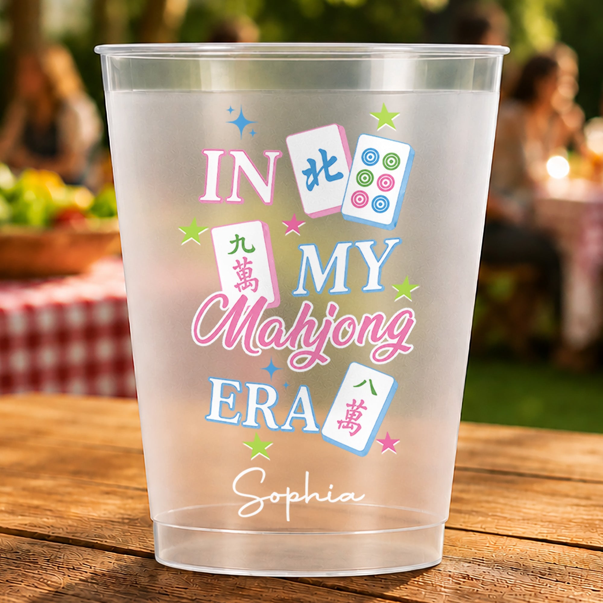 Personalized Frosted Cups Custom Name Gift for Mahjong Lovers Frosted Cups GradoCreations