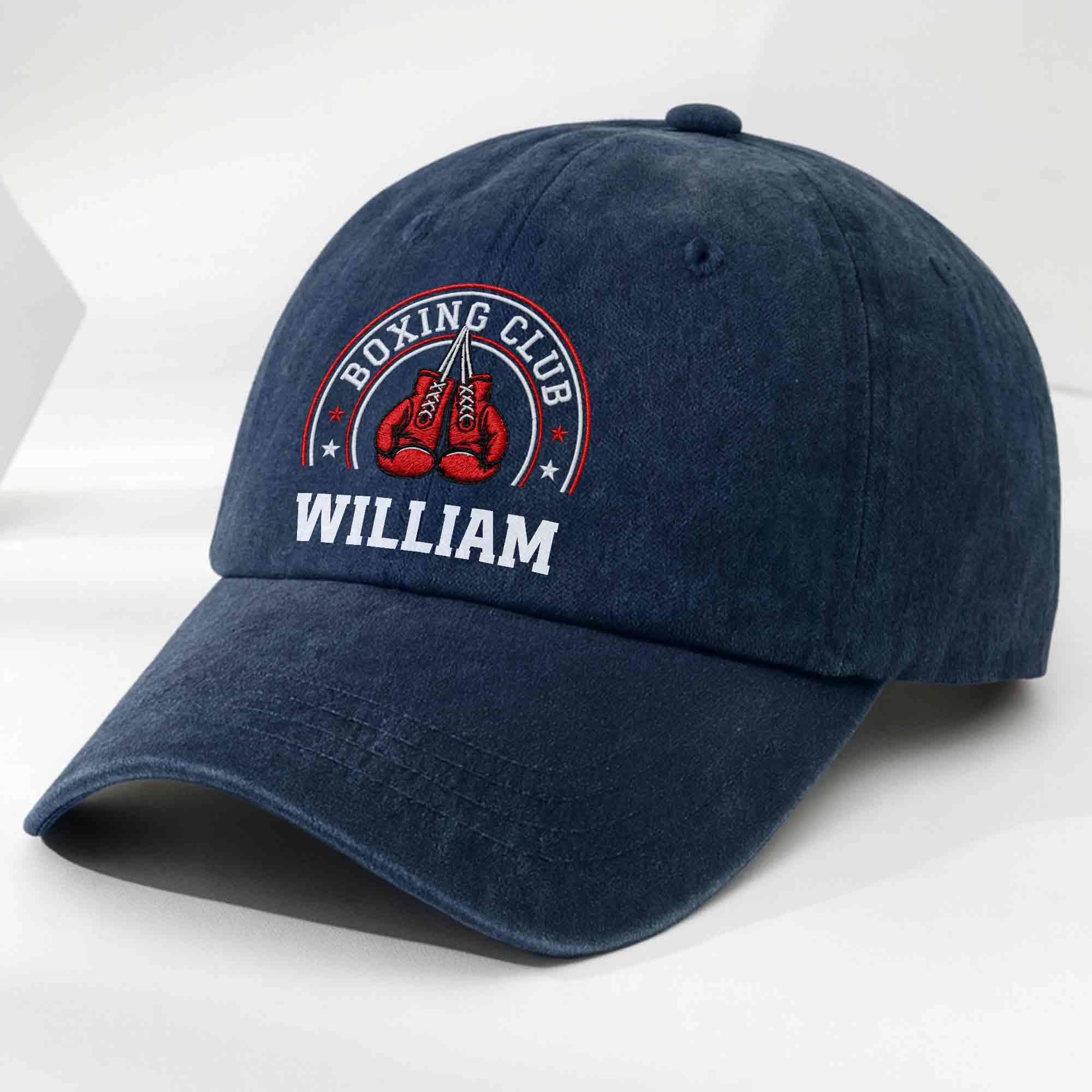 Personalized Washed Denim Cap Custom Name Boxing Gift for Him Washed Denim Cap GradoCreations
