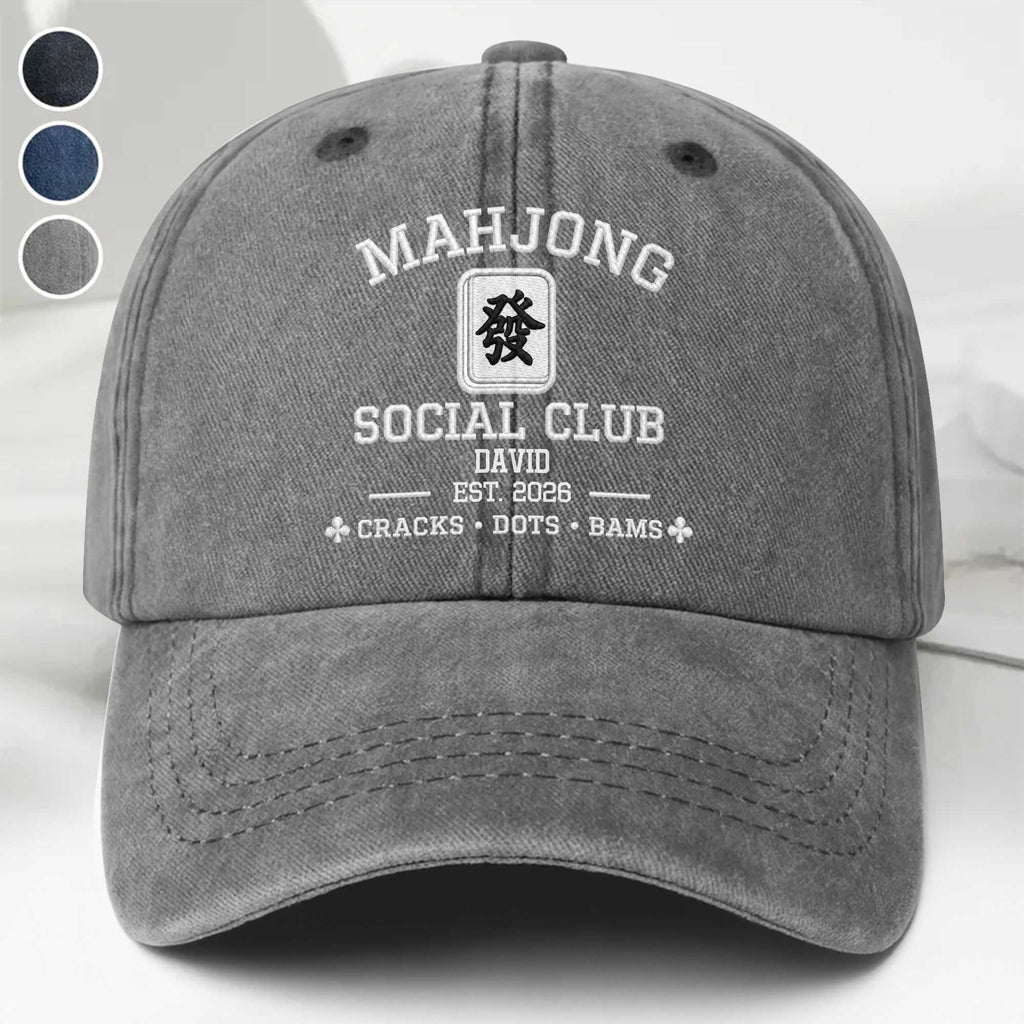 Personalized Washed Denim Cap Custom Name Game Lover Gift Washed Denim Cap GradoCreations