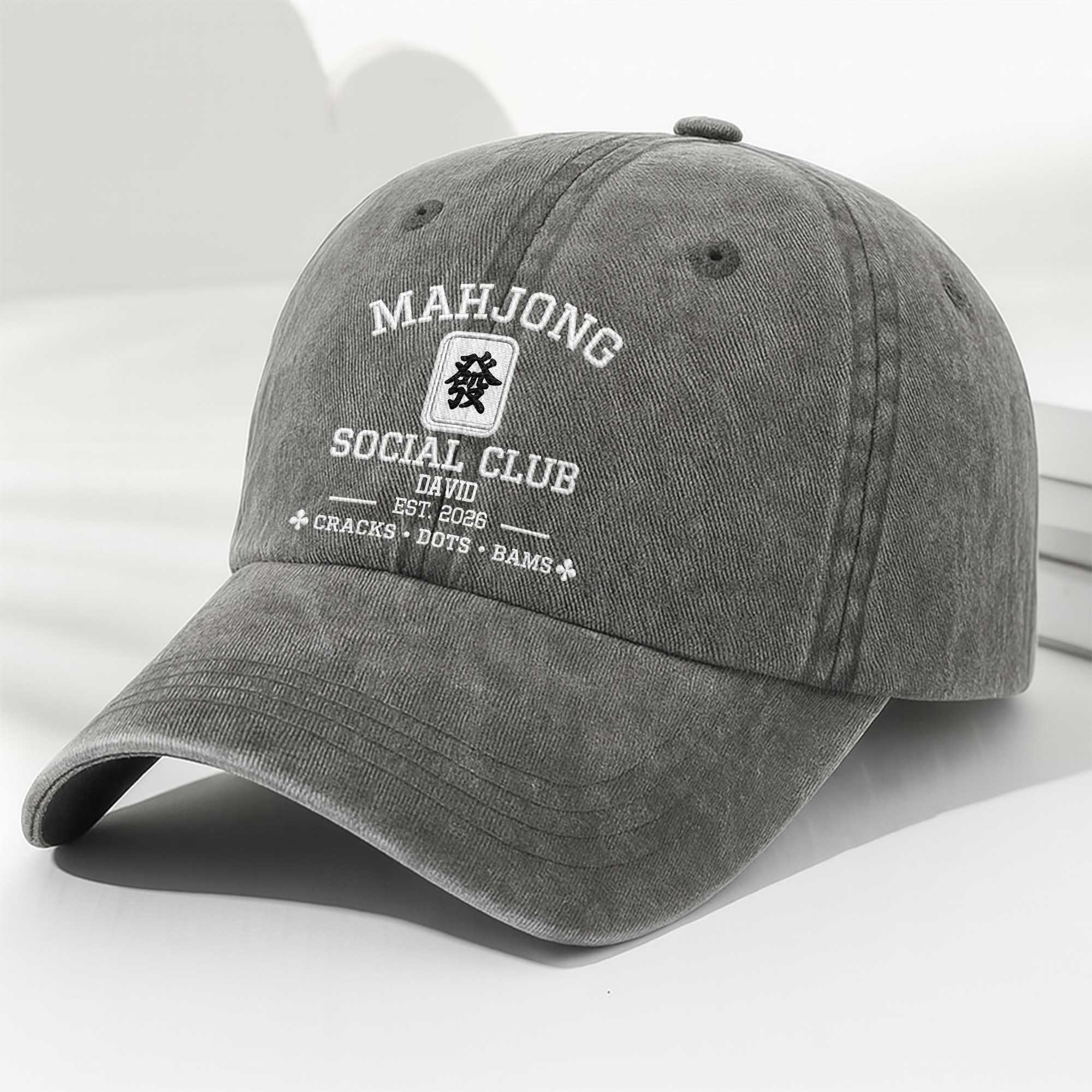 Personalized Washed Denim Cap Custom Name Game Lover Gift Washed Denim Cap GradoCreations