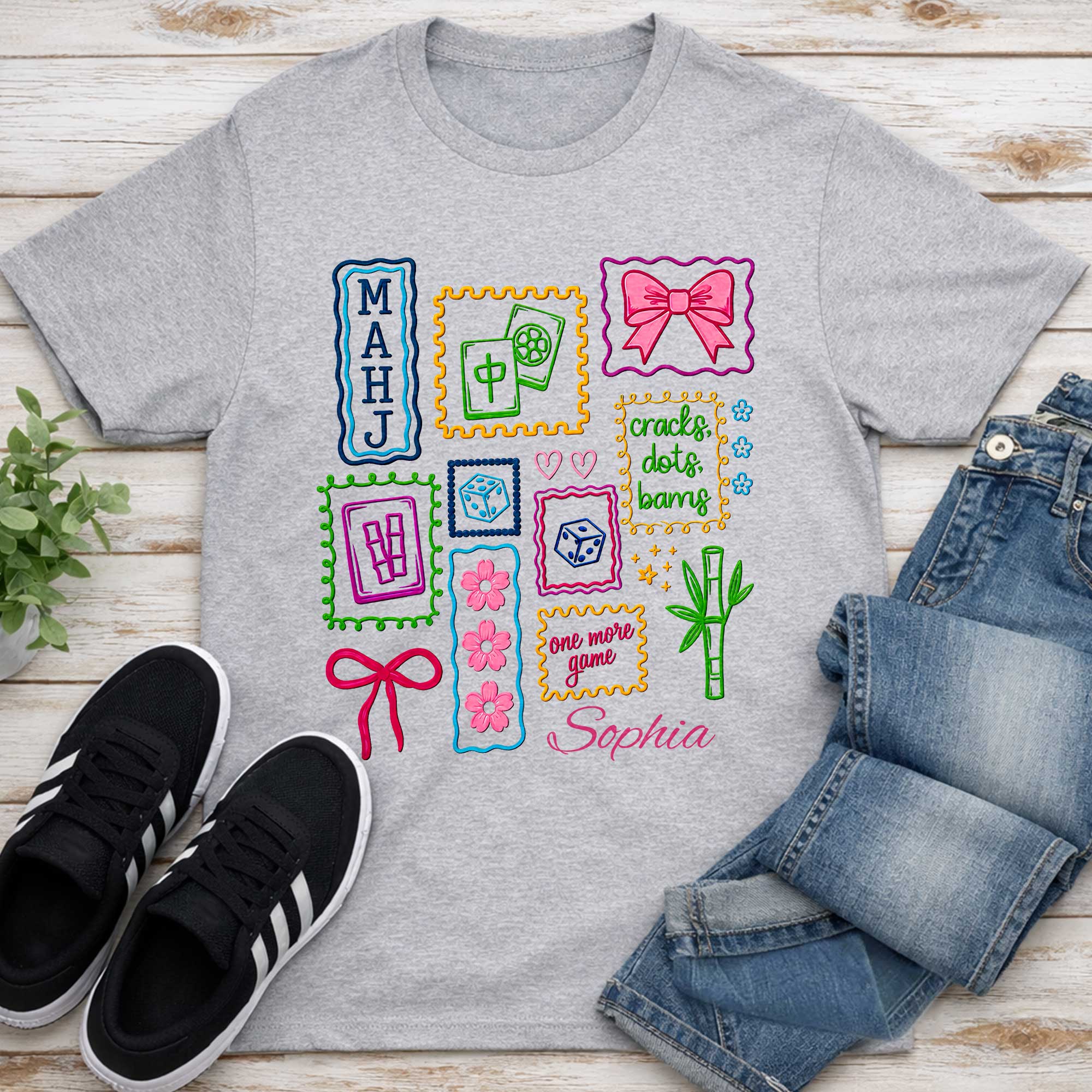 Personalized Custom Mahjong Game T-shirt & Hoodie Gift Idea Shirt GradoCreations