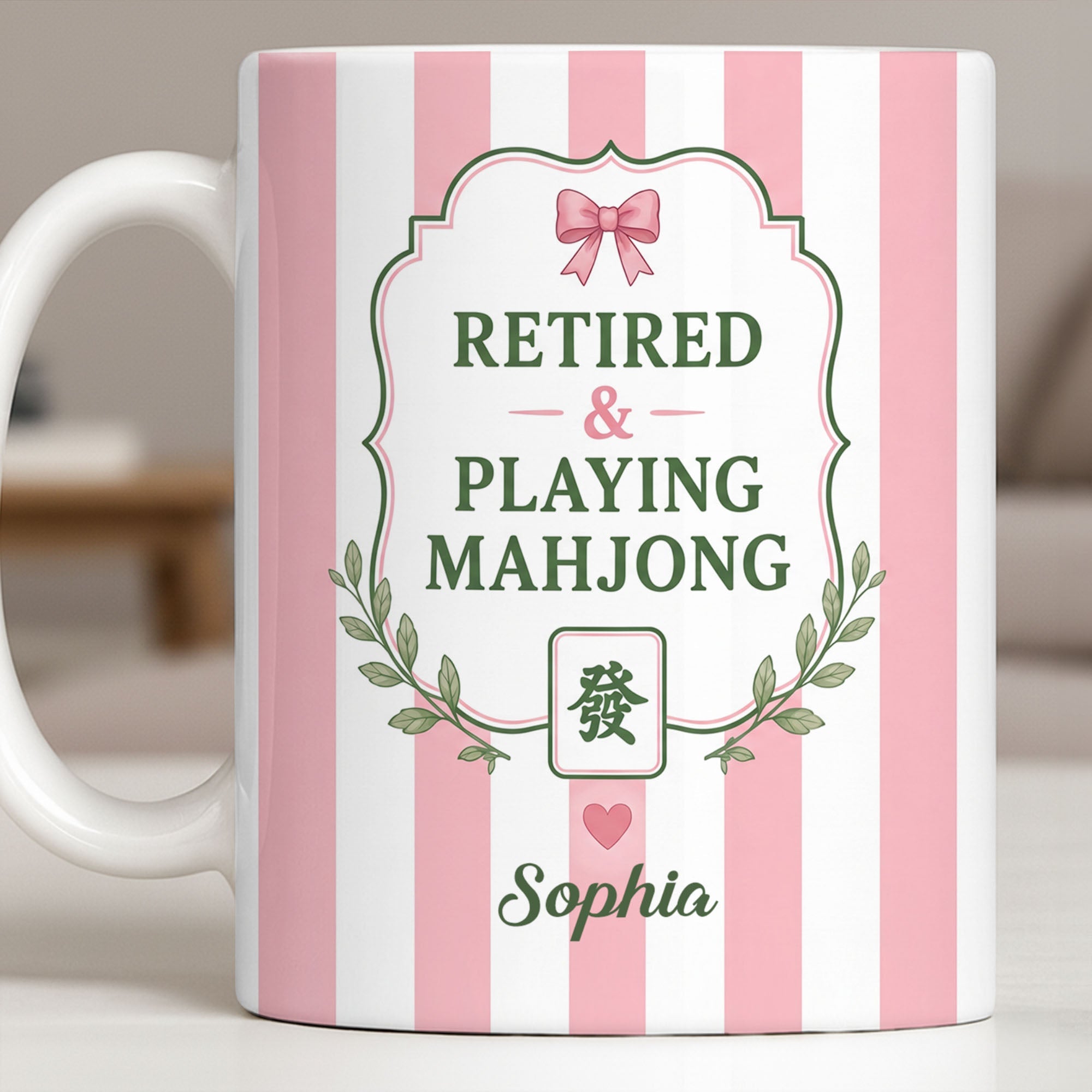 Personalized Mahjong Coffee Mug Custom Gift for Mom & Grandma Edge-to-edge Mug GradoCreations