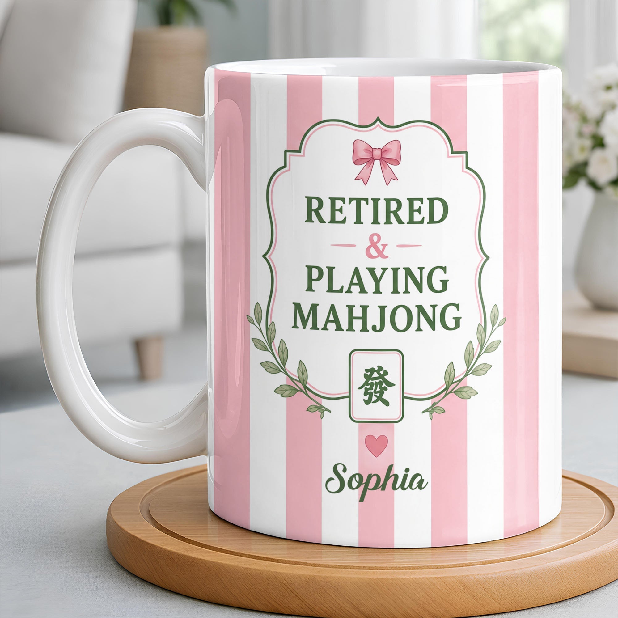 Personalized Mahjong Coffee Mug Custom Gift for Mom & Grandma Edge-to-edge Mug GradoCreations