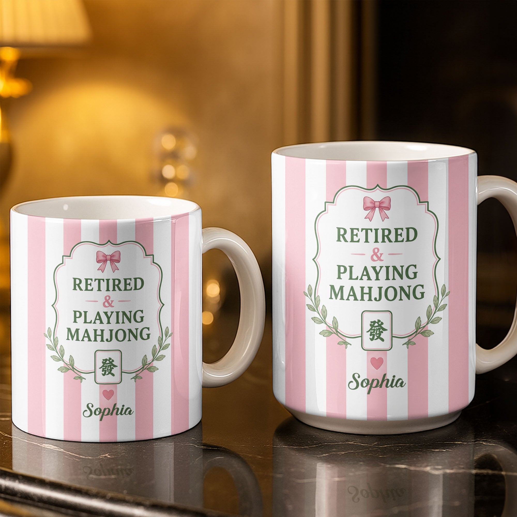 Personalized Mahjong Coffee Mug Custom Gift for Mom & Grandma Edge-to-edge Mug GradoCreations