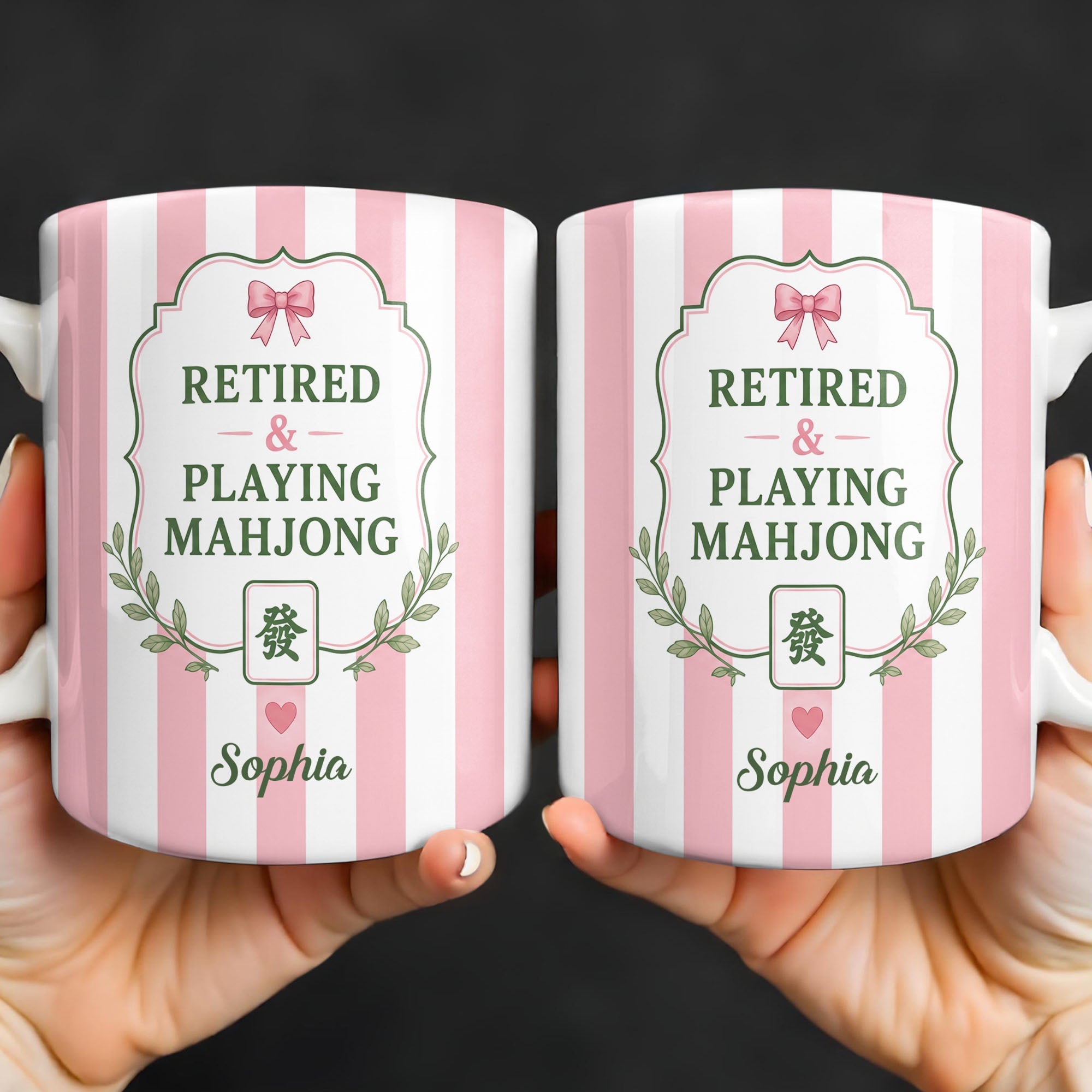 Personalized Mahjong Coffee Mug Custom Gift for Mom & Grandma Edge-to-edge Mug GradoCreations