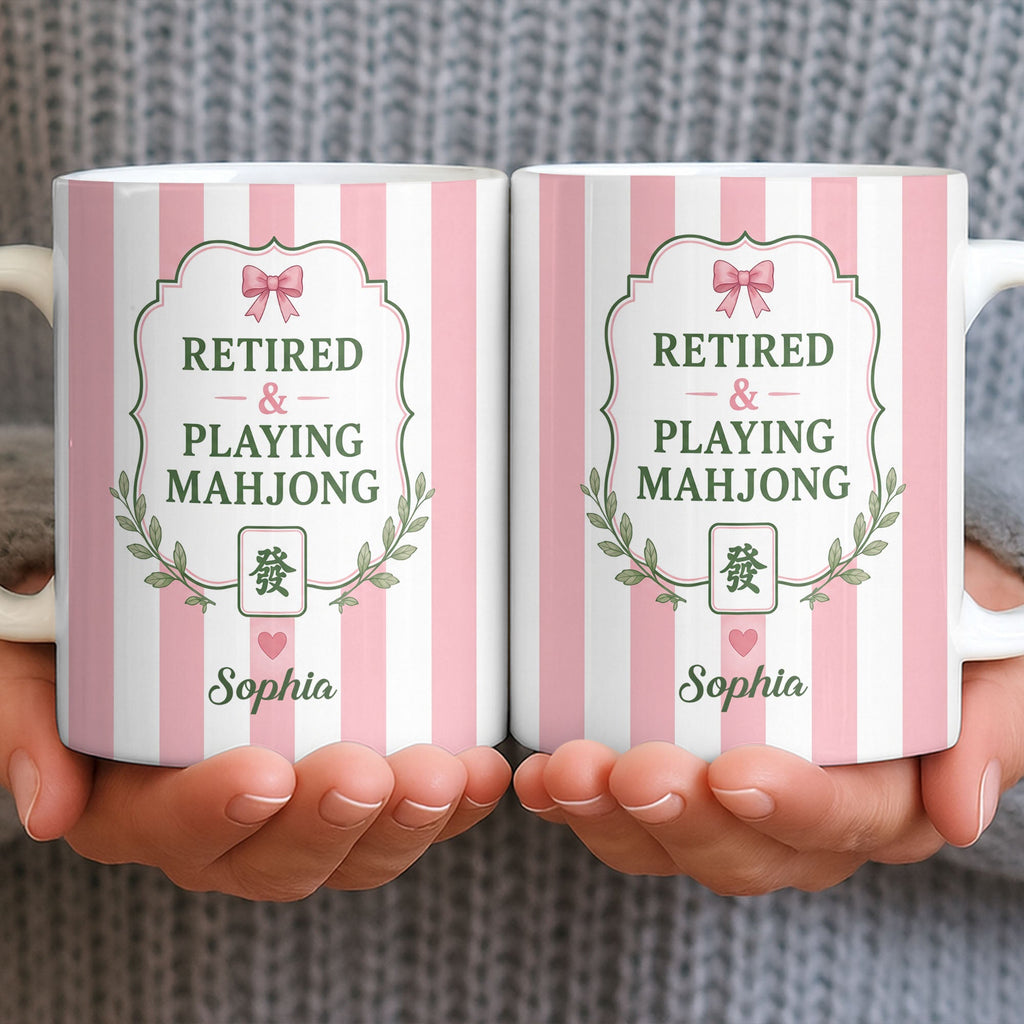 Personalized Mahjong Coffee Mug Custom Gift for Mom & Grandma Edge-to-edge Mug GradoCreations