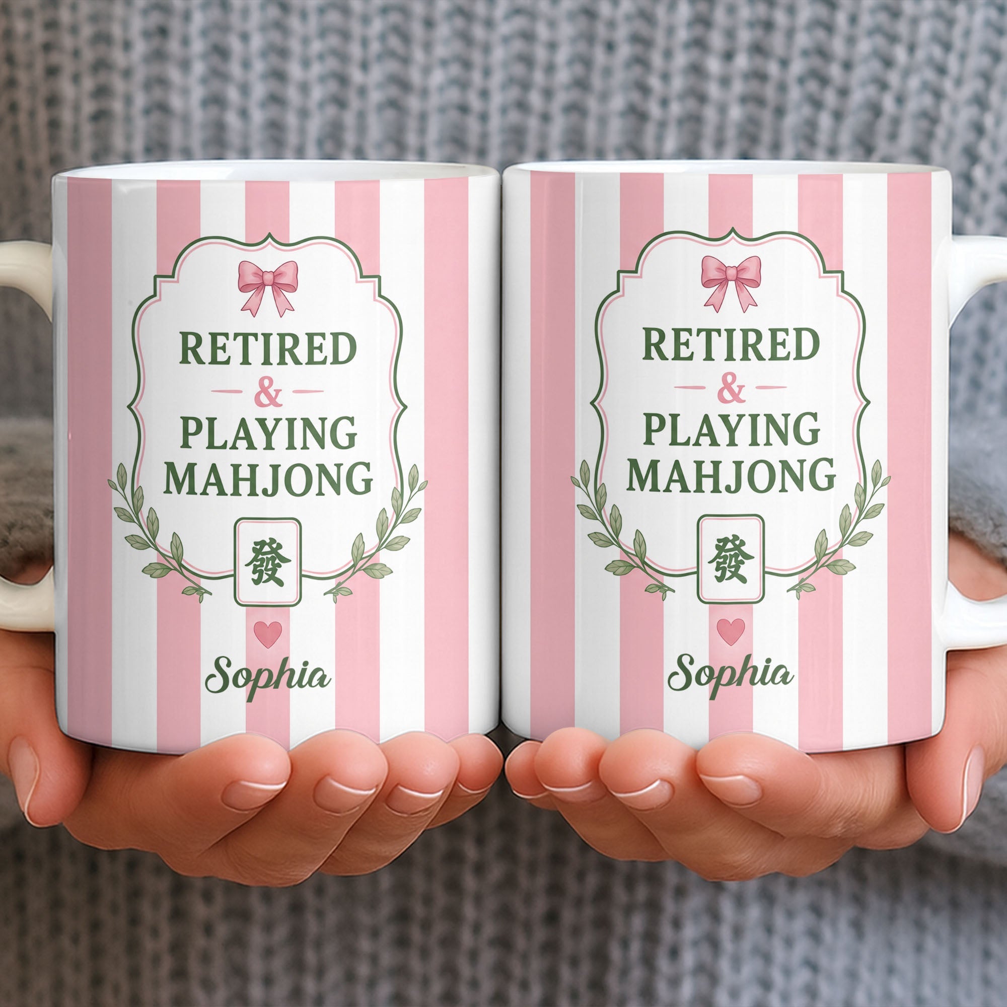 Personalized Mahjong Coffee Mug Custom Gift for Mom & Grandma Edge-to-edge Mug GradoCreations