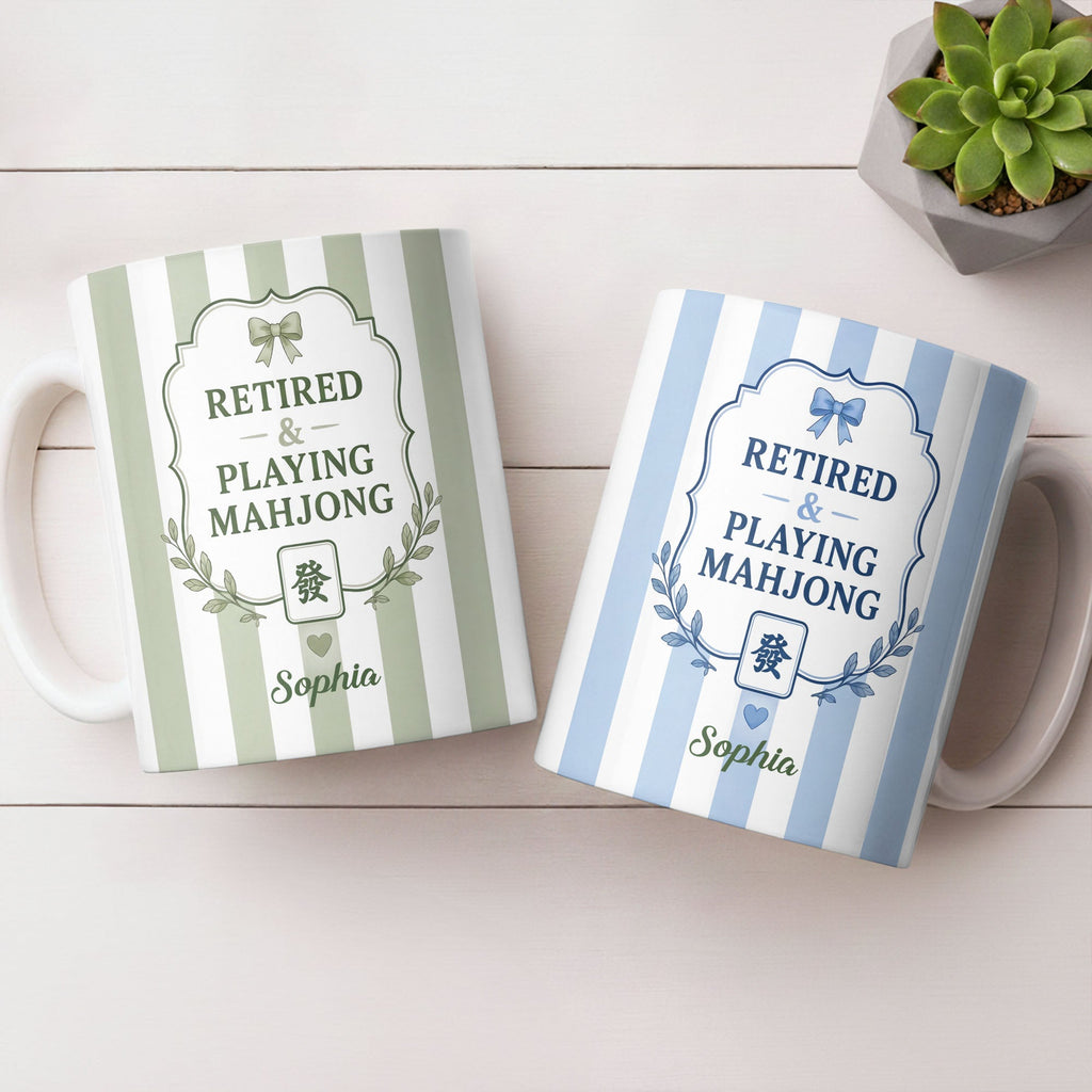 Personalized Mahjong Coffee Mug Custom Gift for Mom & Grandma Edge-to-edge Mug GradoCreations