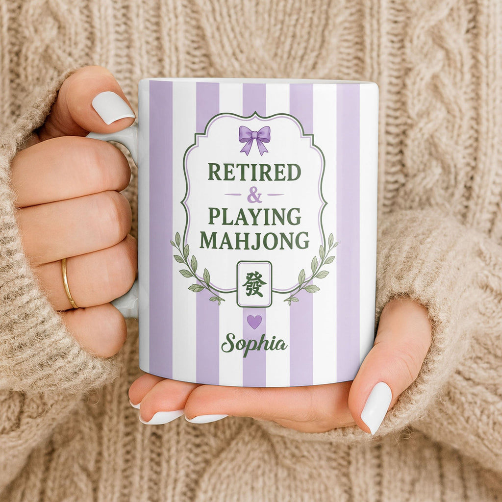 Personalized Mahjong Coffee Mug Custom Gift for Mom & Grandma Edge-to-edge Mug GradoCreations