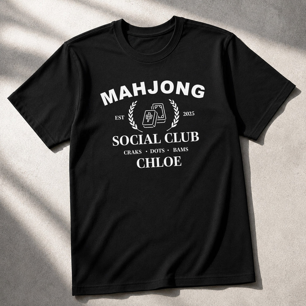 Personalized Mahjong Social Club T-shirt & Hoodie Custom Name Gift Shirt GradoCreations