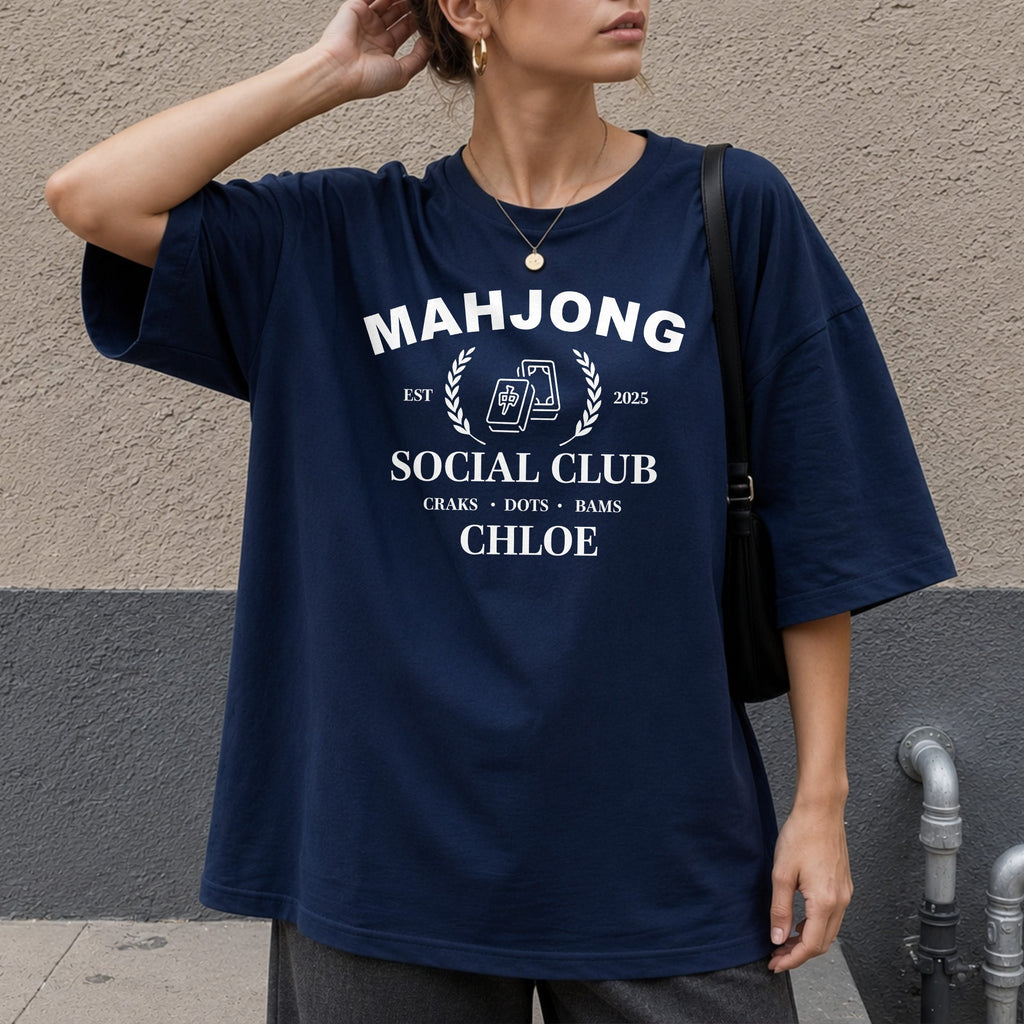 Personalized Mahjong Social Club T-shirt & Hoodie Custom Name Gift Shirt GradoCreations