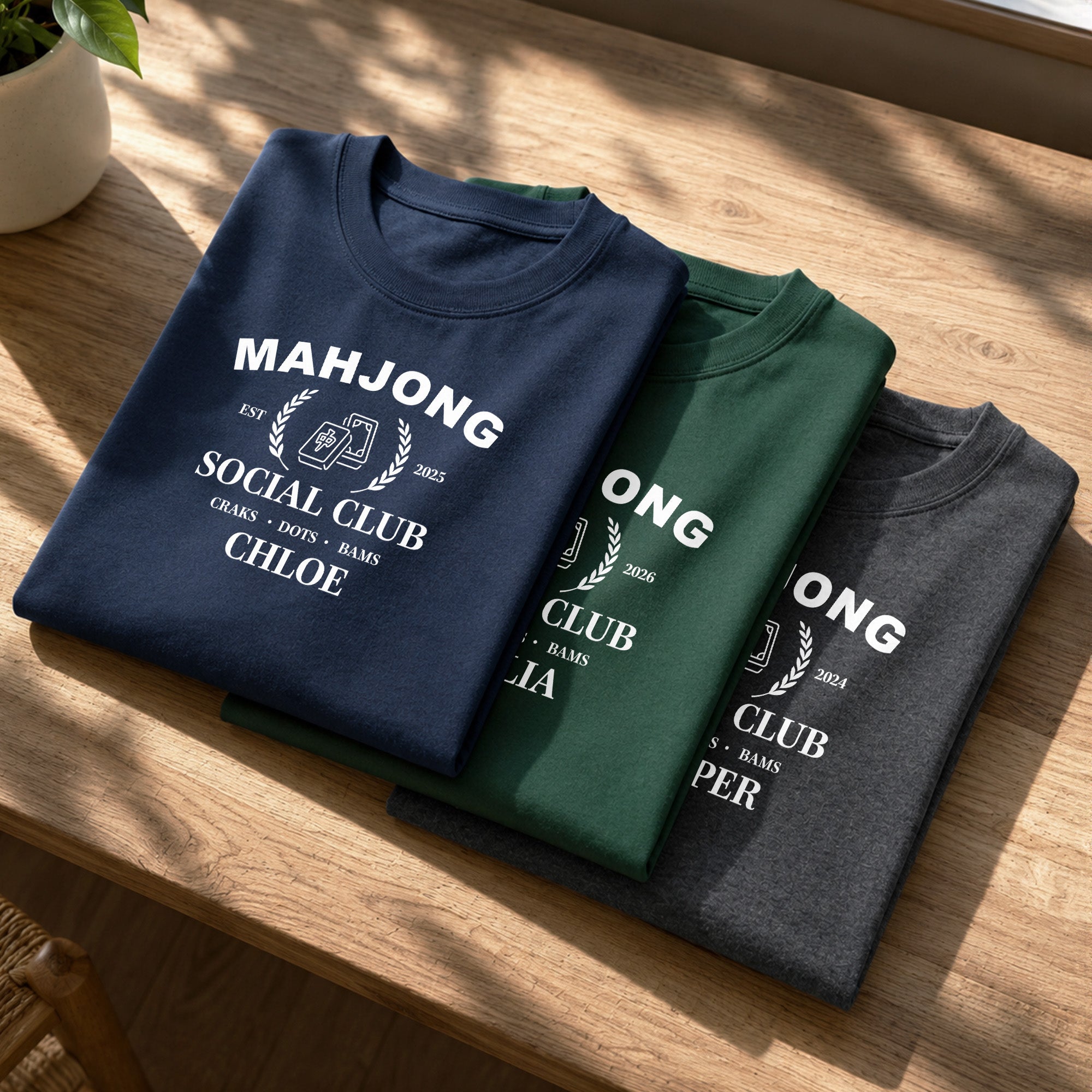 Personalized Mahjong Social Club T-shirt & Hoodie Custom Name Gift Shirt GradoCreations
